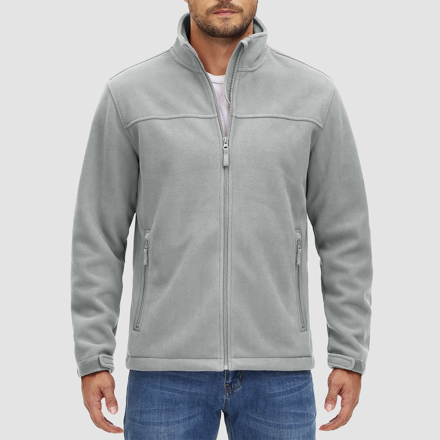 Men's Fleece Jacket Full Zip Lightweight Casual Jacket - MAGCOMSEN