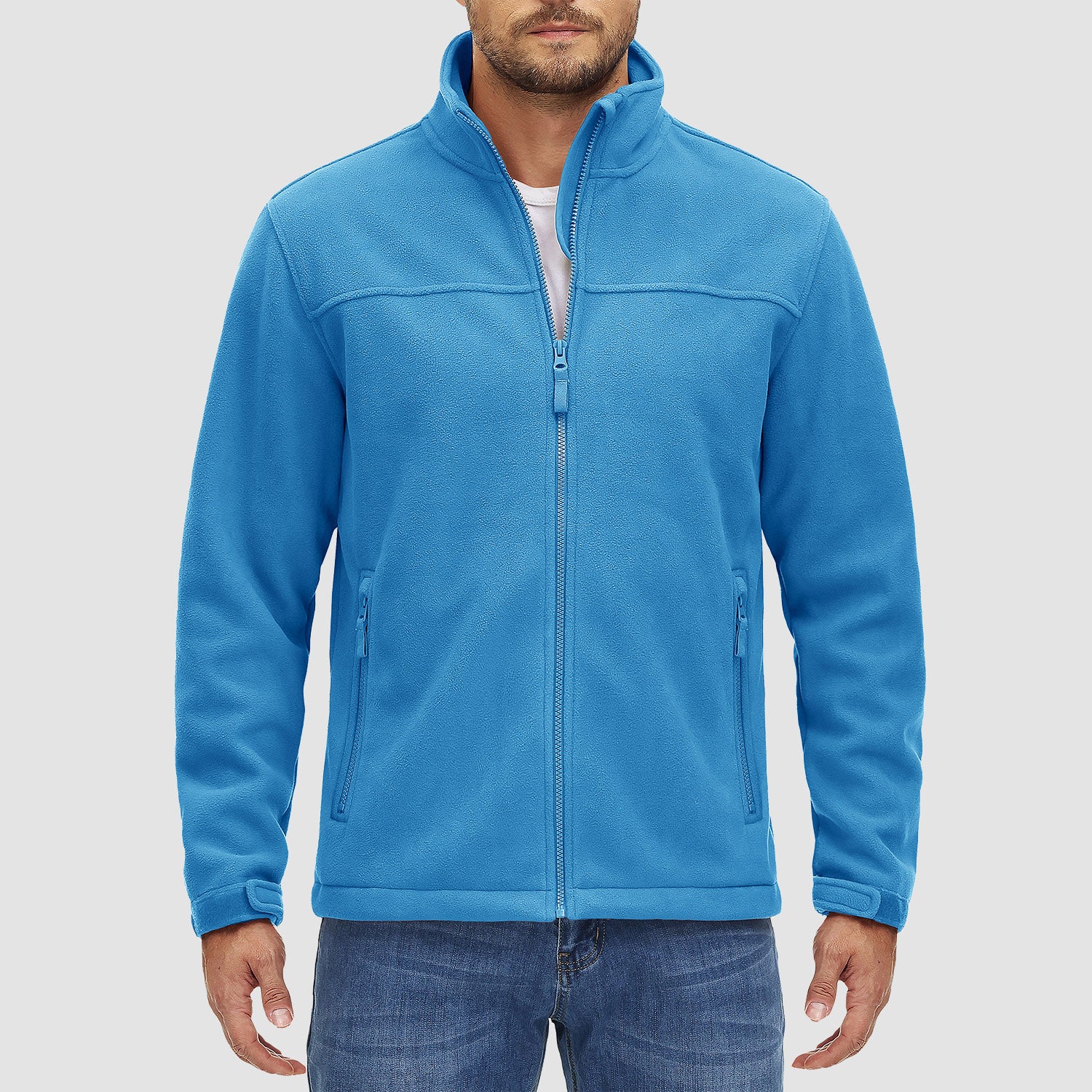 Men's Fleece Jacket Full Zip Lightweight Casual Jacket - MAGCOMSEN