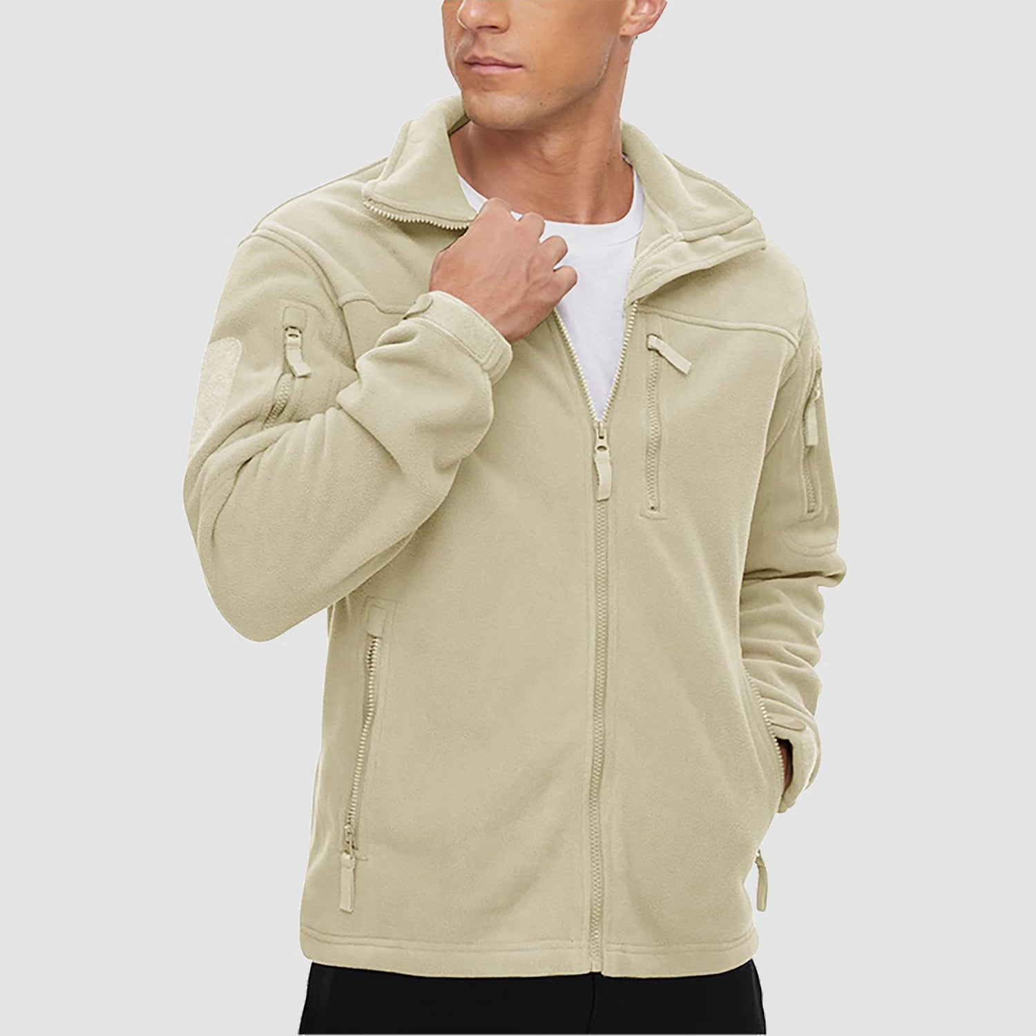 Men's Fleece Tactical Jacket Stand Collar Military Field Jackets - MAGCOMSEN