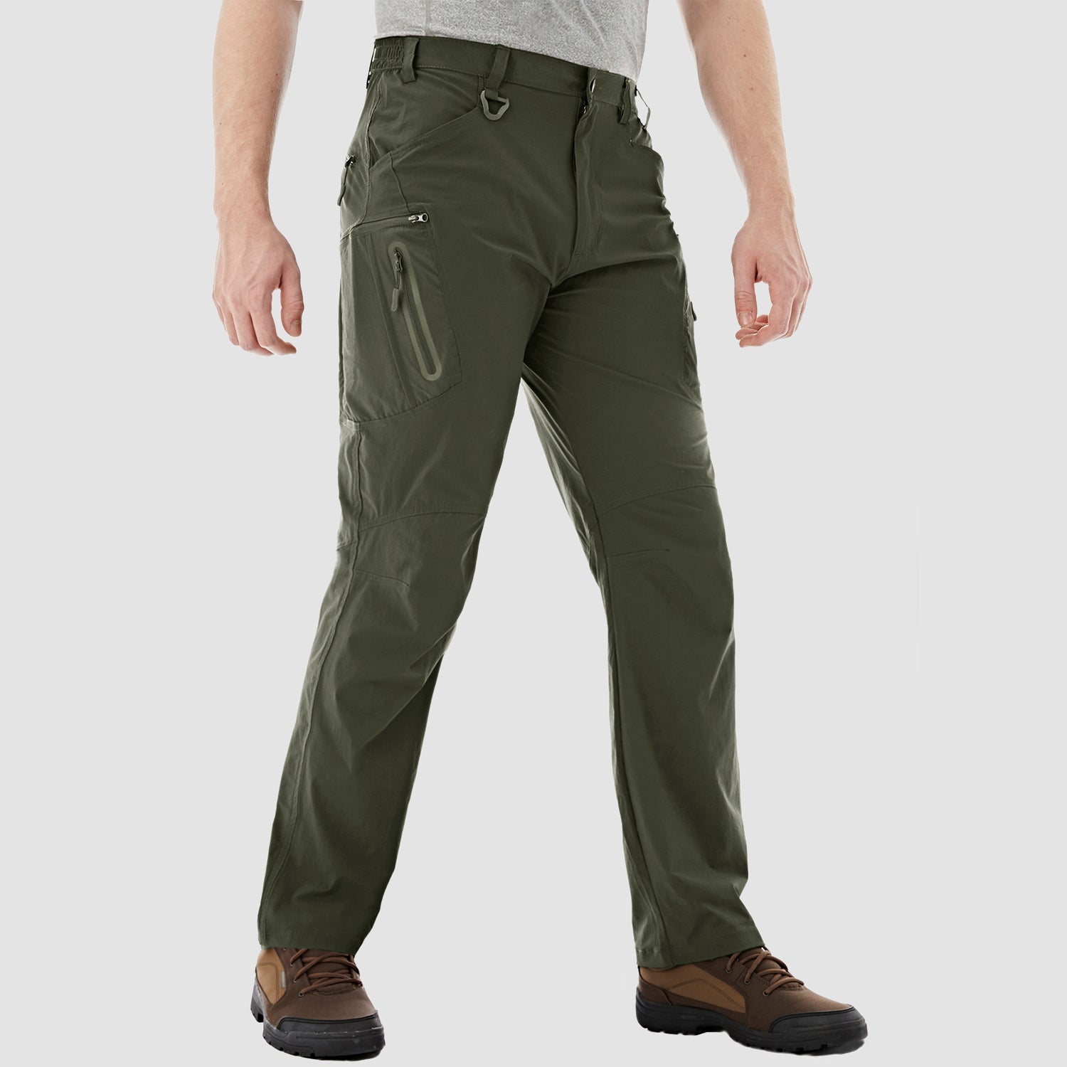 Men's Hiking Pants Water Repellent Cargo Pants with 8 Pockets Ripstop Lightweight Workout Pants