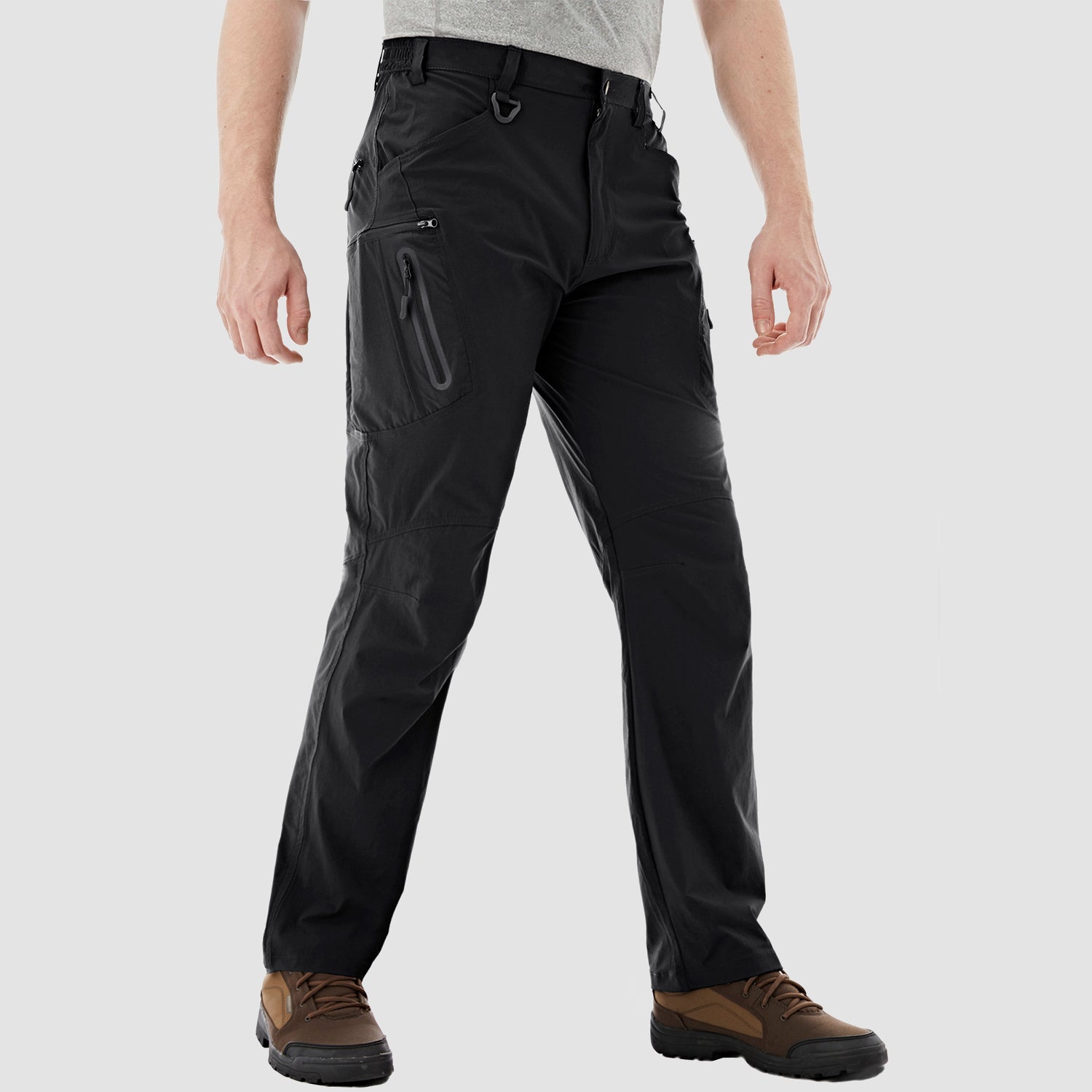 Men's Hiking Pants Water Repellent Cargo Pants with 8 Pockets Ripstop Lightweight Workout Pants