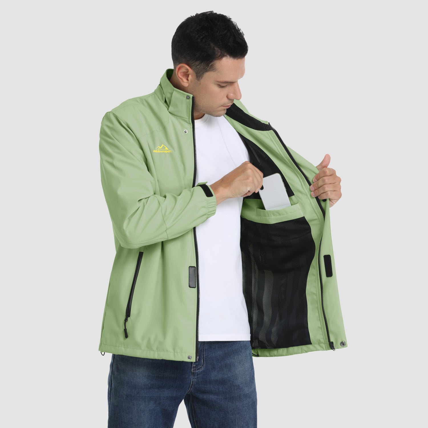Men's Jacket Water Resistant Windbreaker Coat for Outdoor - MAGCOMSEN