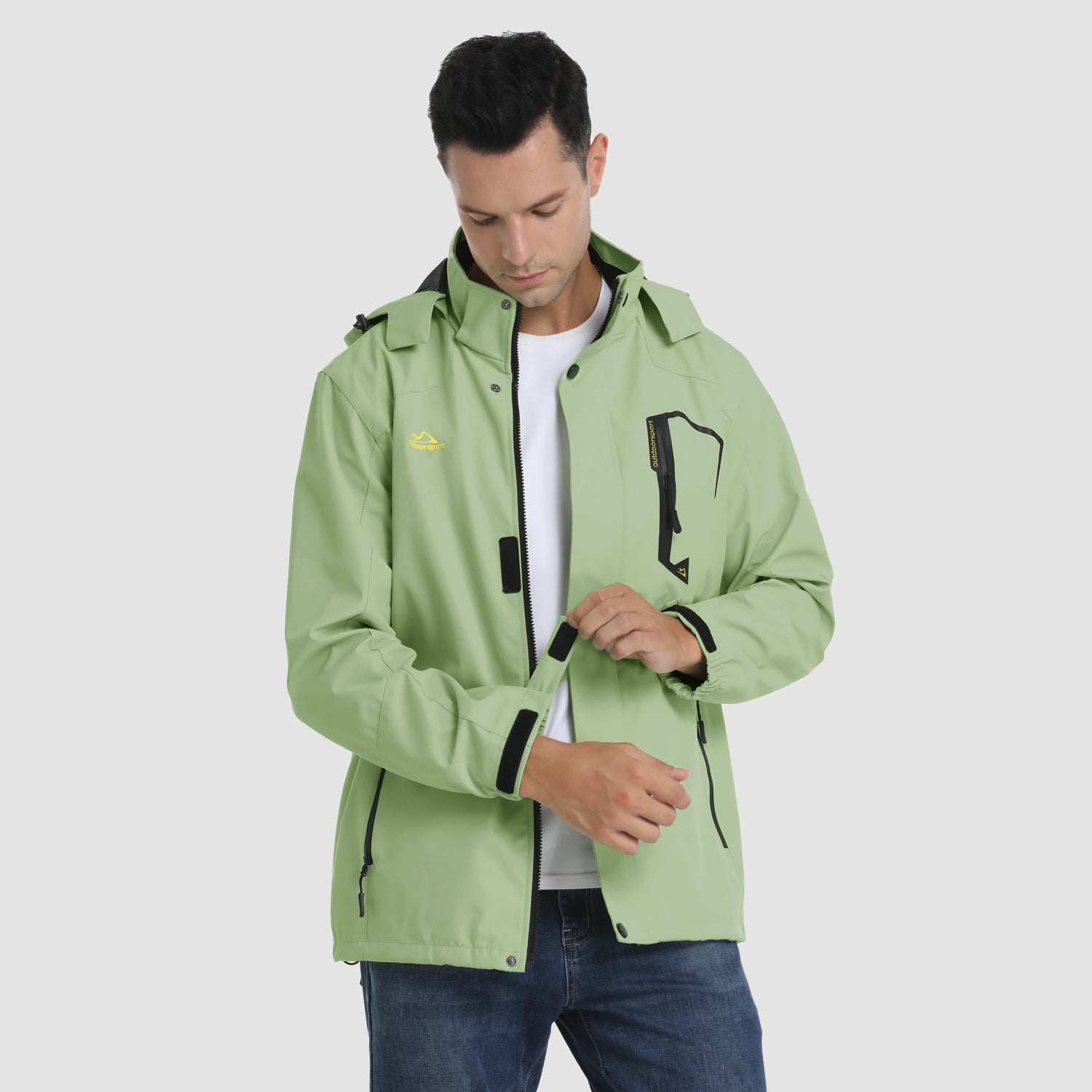 Men's Jacket Water Resistant Windbreaker Coat for Outdoor - MAGCOMSEN