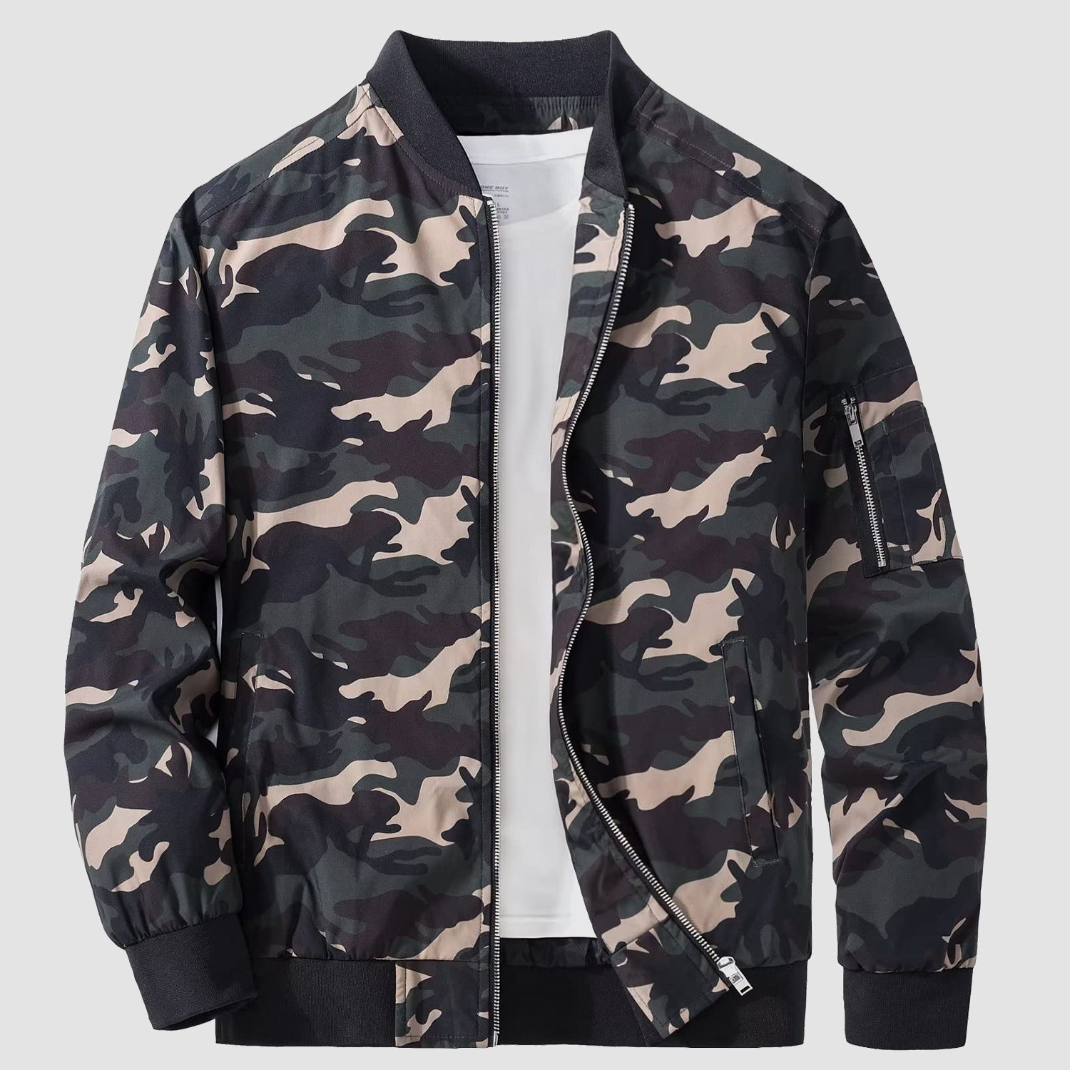 Men's Jacket Lightweight Windbreaker Bomber Jacket Windproof Casual Jacket Outwear