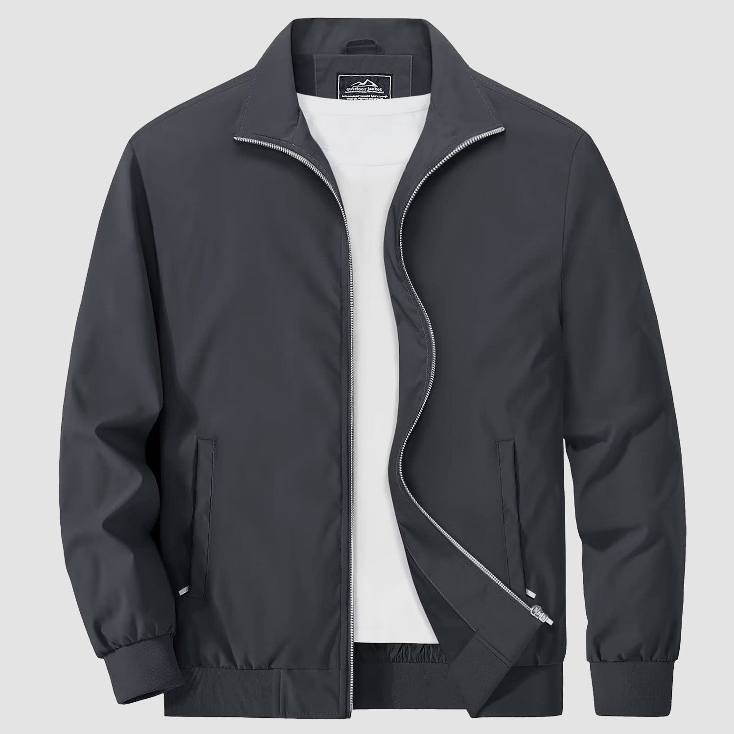 Men's Jacket Stand Collar Lightweight Windproof Outwear - MAGCOMSEN