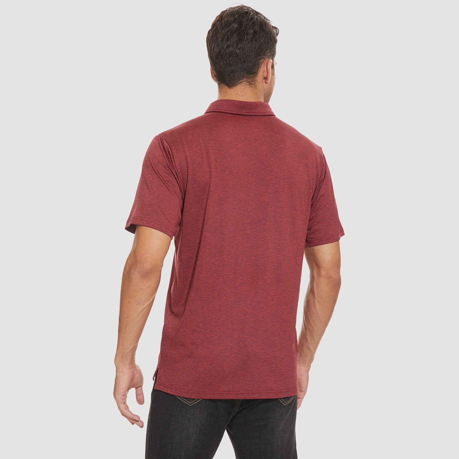 Men's Polo T-Shirts 3 Button Placket Quick Dry Performance Summer Shirts Pique Jersey Golf Polo Shirt