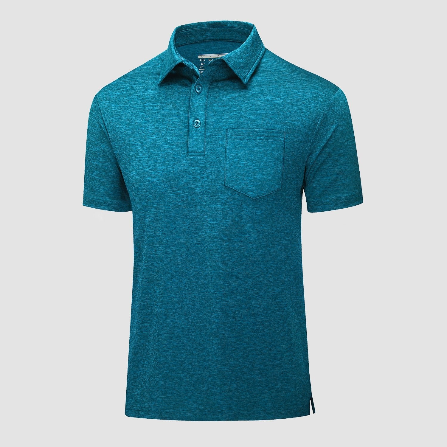 Men's Polo T-Shirts 3 Button Placket Quick Dry Performance Summer Shirts Pique Jersey Golf Polo Shirt