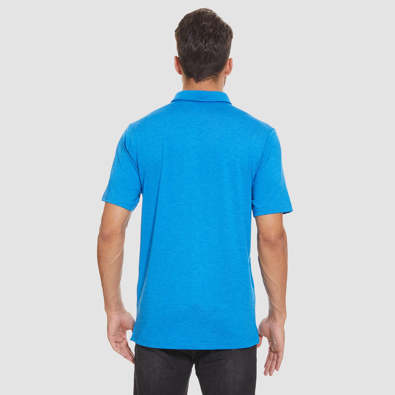 Men's Polo T-Shirts 3 Button Placket Quick Dry Performance Summer Shirts Pique Jersey Golf Polo Shirt