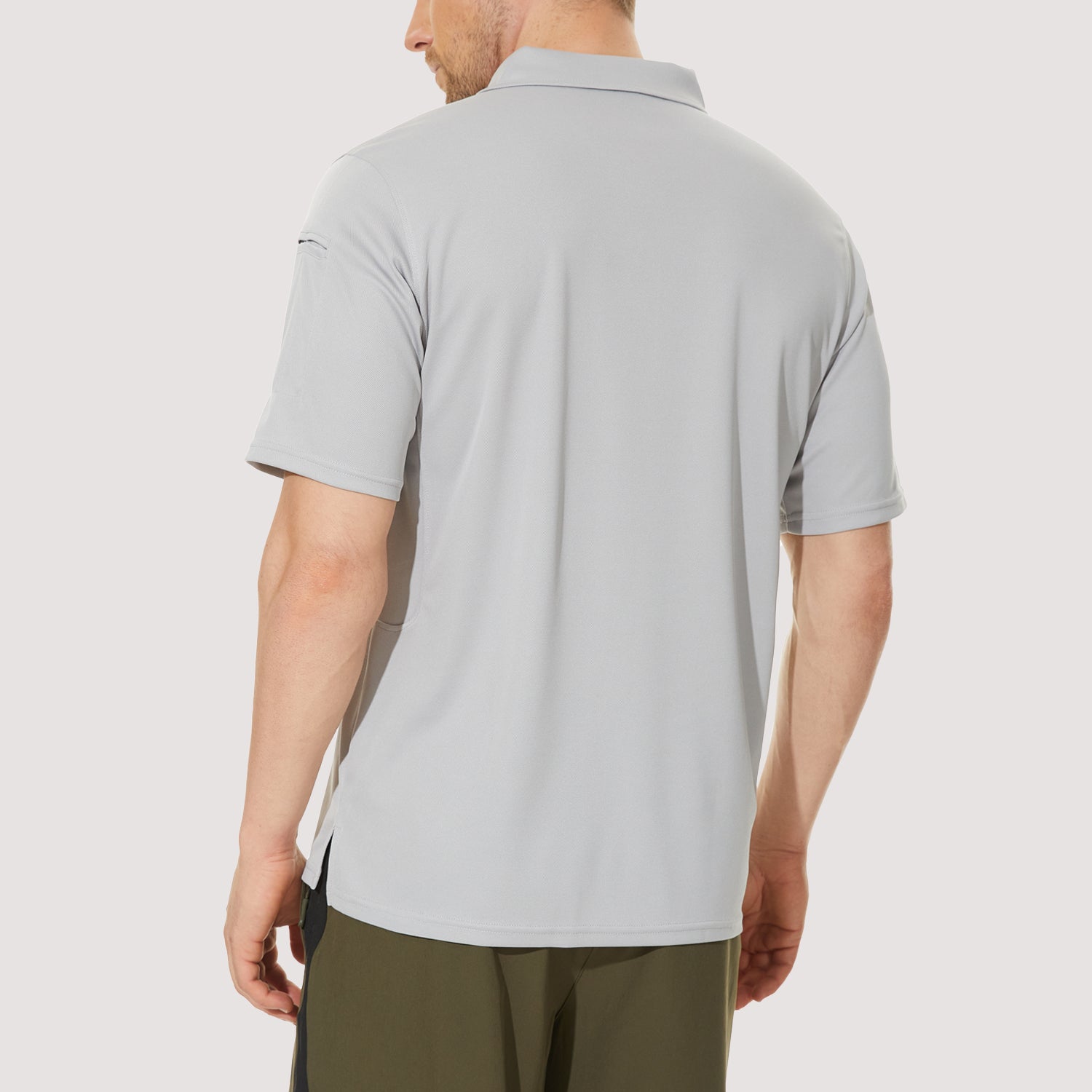 MAGCOMSEN Men's Golf Quick Dry Polo Shirt Light Grey by MAGCOMSEN #Color_Light Grey