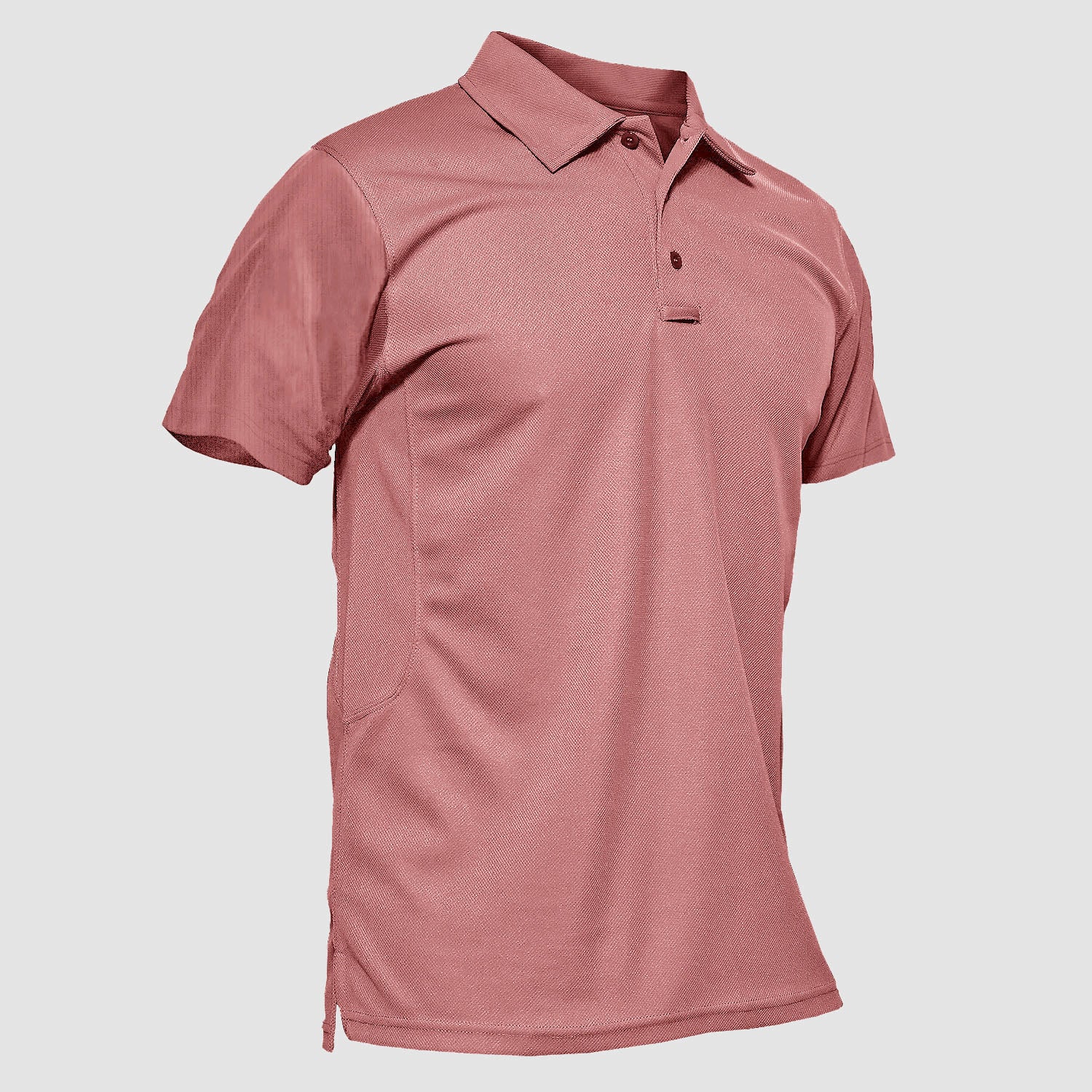 MAGCOMSEN Men's Golf Quick Dry Polo Shirt Grey Pink by MAGCOMSEN #Color_Grey Pink