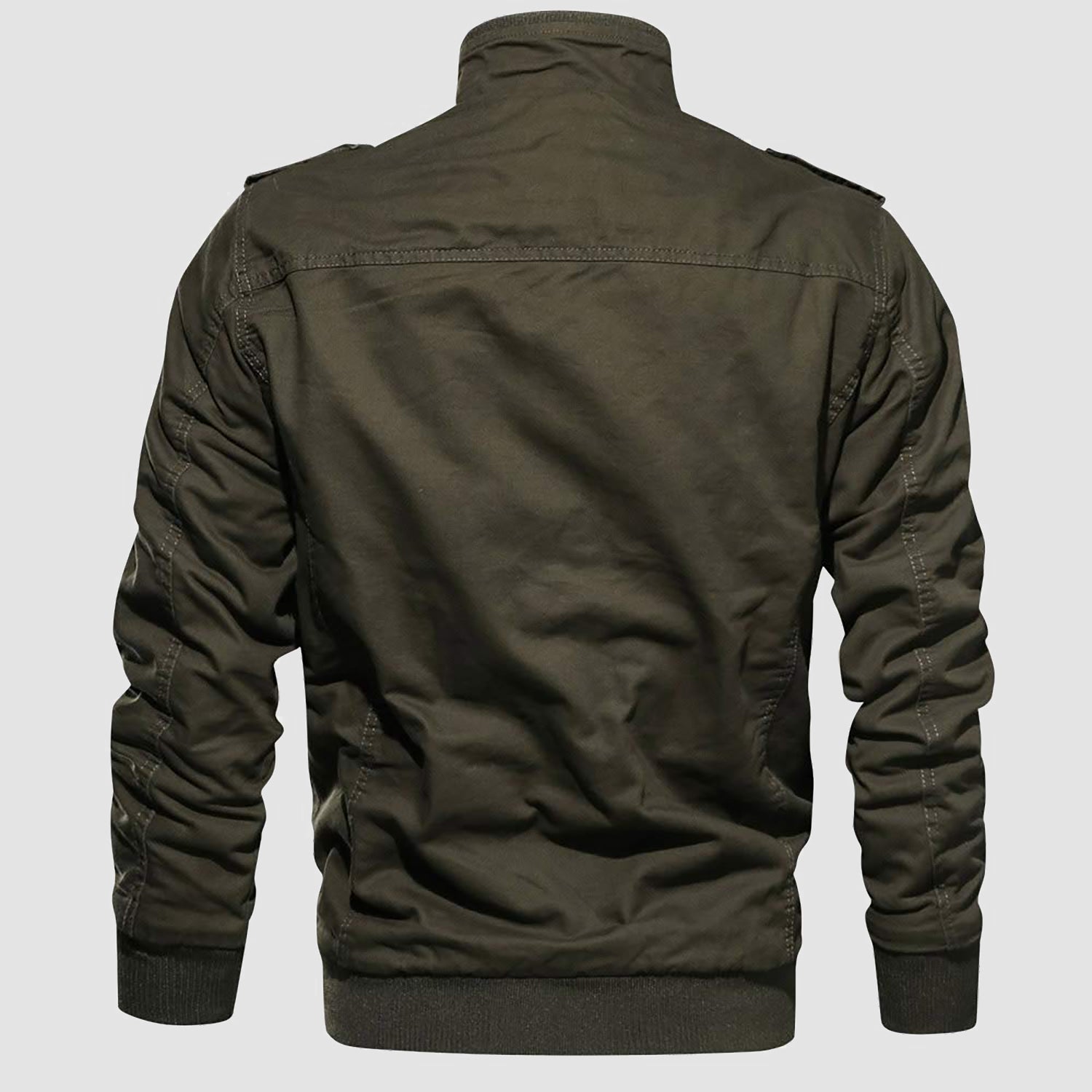 Men's Winter Cargo Jacket Military Pilot Coat Fleece Warm Stand Collar Tactical Jacket - MAGCOMSEN
