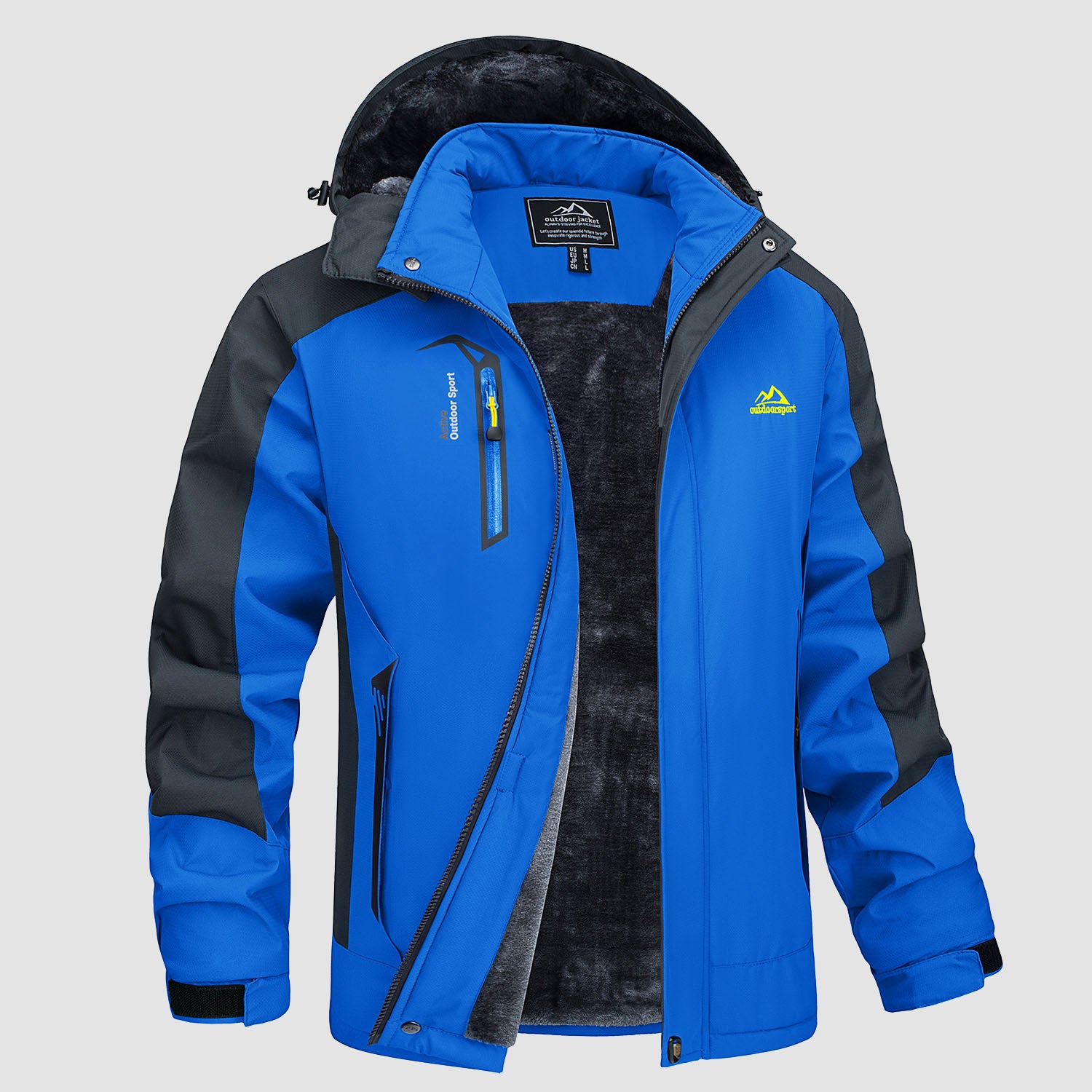 Men's Warm Fleece Jackets Waterproof Snow Parka Coats - MAGCOMSEN