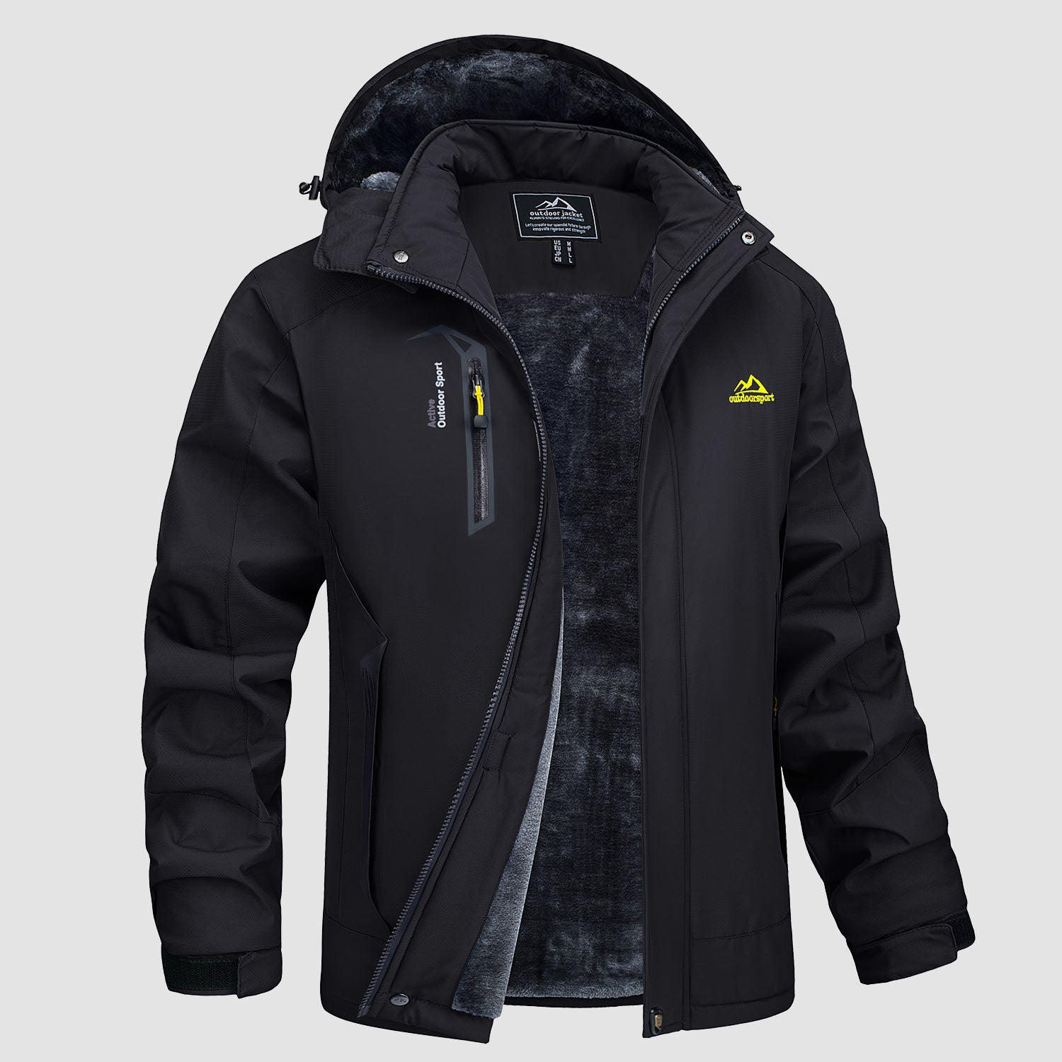 Men's Warm Fleece Jackets Waterproof Snow Parka Coats - MAGCOMSEN