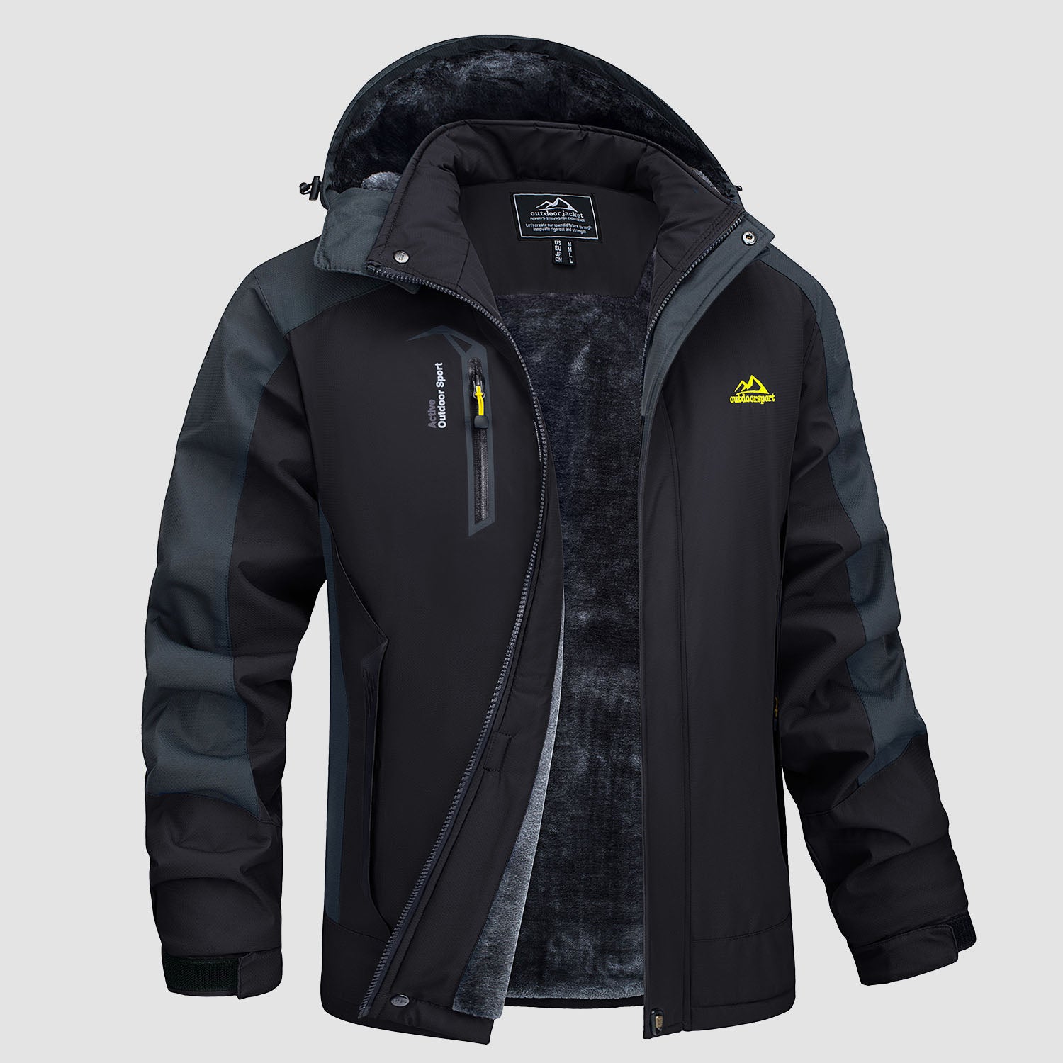 Men's Warm Fleece Jackets Waterproof Snow Parka Coats - MAGCOMSEN