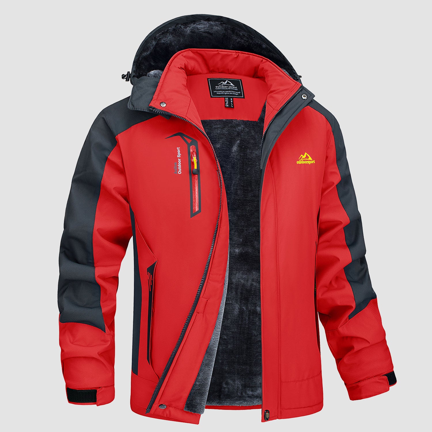 Men's Warm Fleece Jackets Waterproof Snow Parka Coats - MAGCOMSEN
