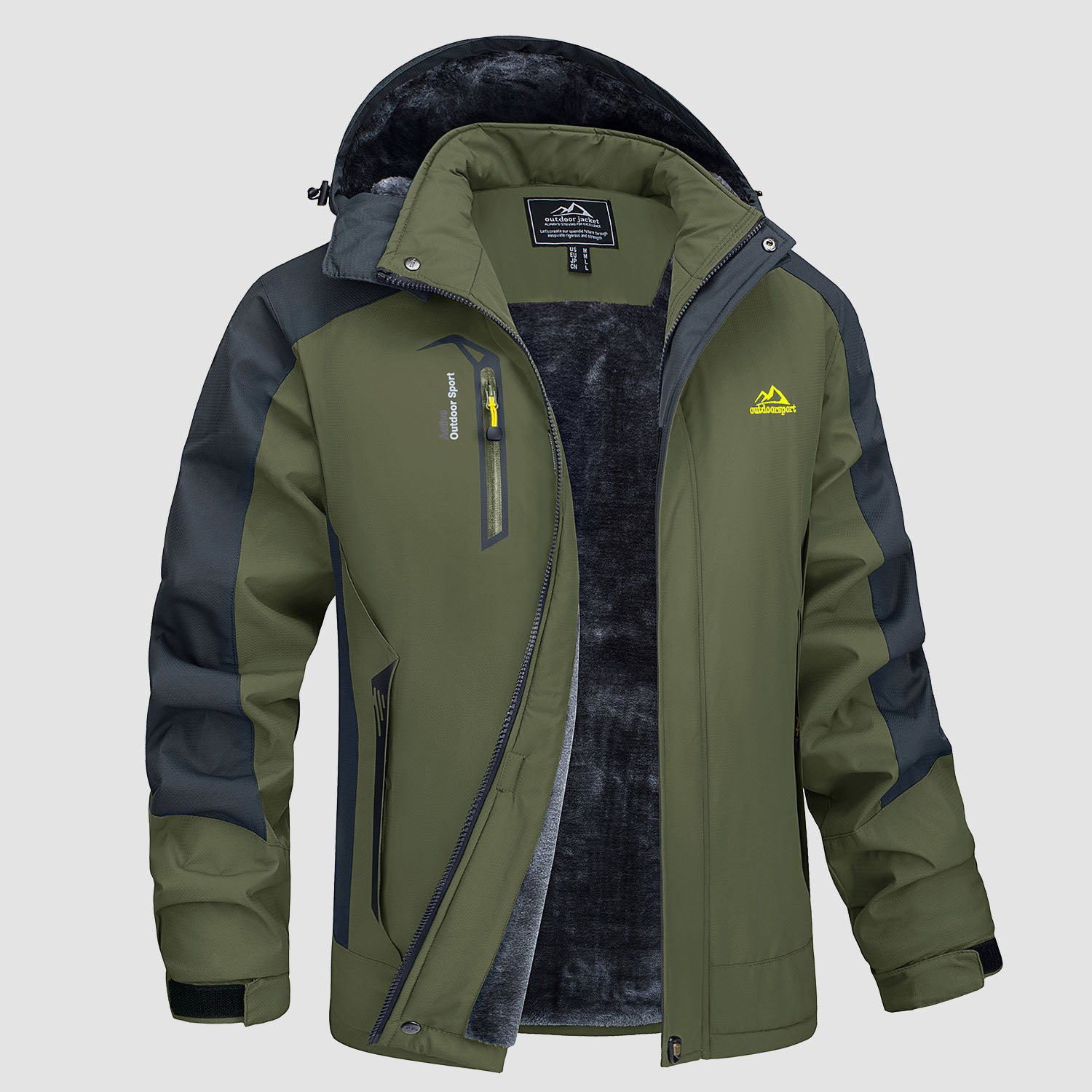 Men's Warm Fleece Jackets Waterproof Snow Parka Coats - MAGCOMSEN