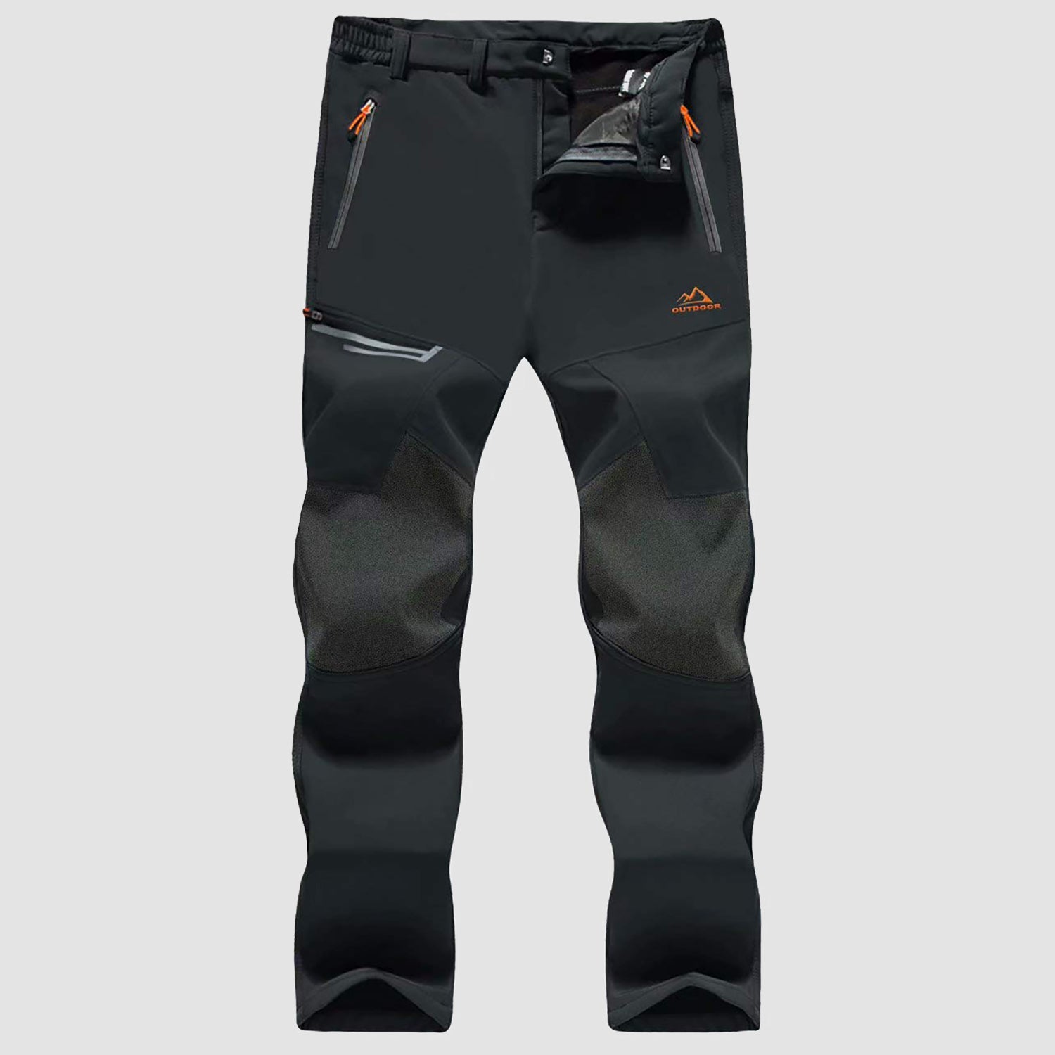 Men's Fleece-Lined Ski Pants - Water-Resistant, 4 Zip Pockets - MAGCOMSEN