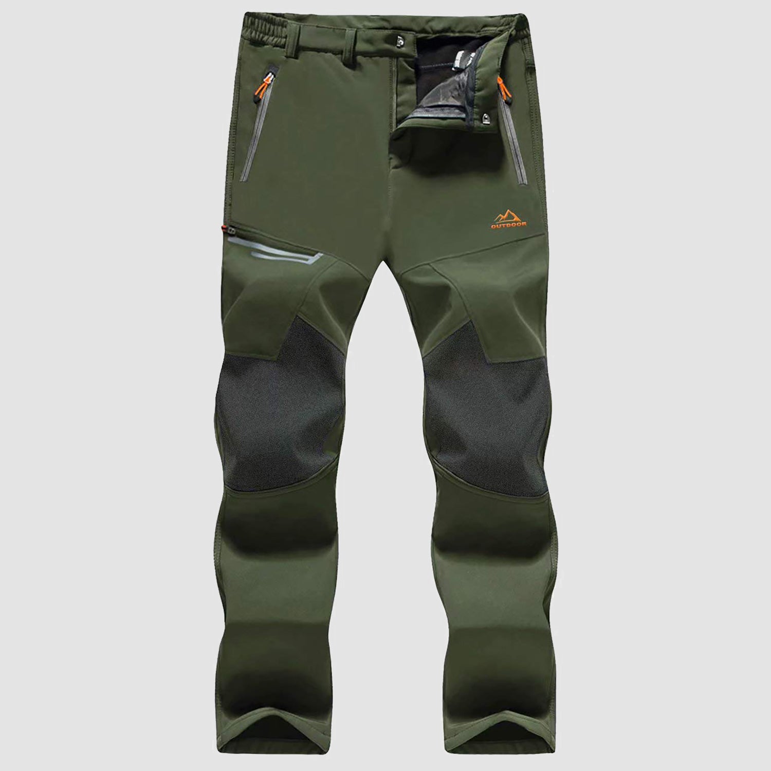 Men's Fleece-Lined Ski Pants - Water-Resistant, 4 Zip Pockets - MAGCOMSEN