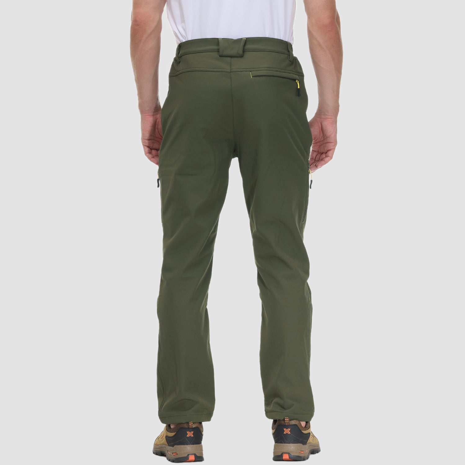 Men's Winter Pants with 5 Zip Pockets Snow Ski Pants Fleece Lined Water Resistant Hiking Pants - MAGCOMSEN