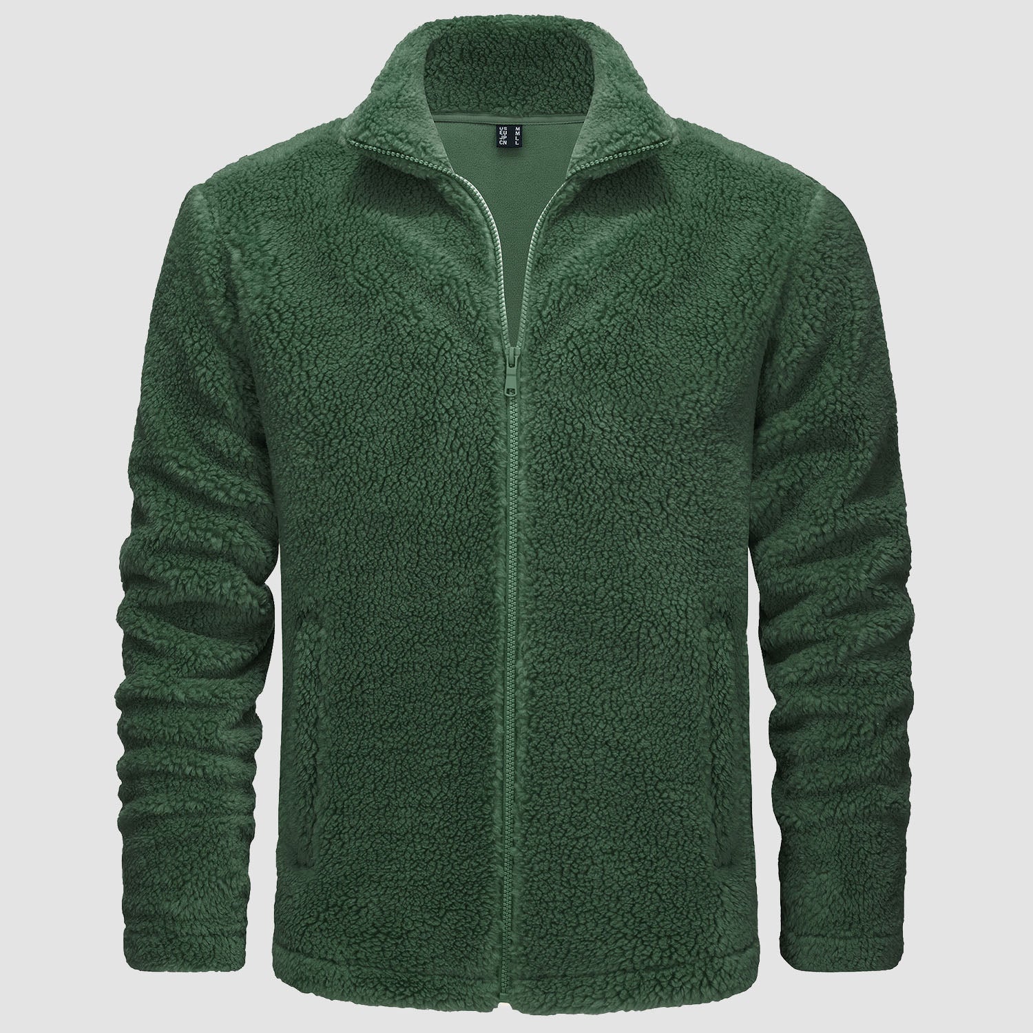 Men's Fluffy Sherpa Fleece Jacket Full Zip Casual Winter Outwear - MAGCOMSEN