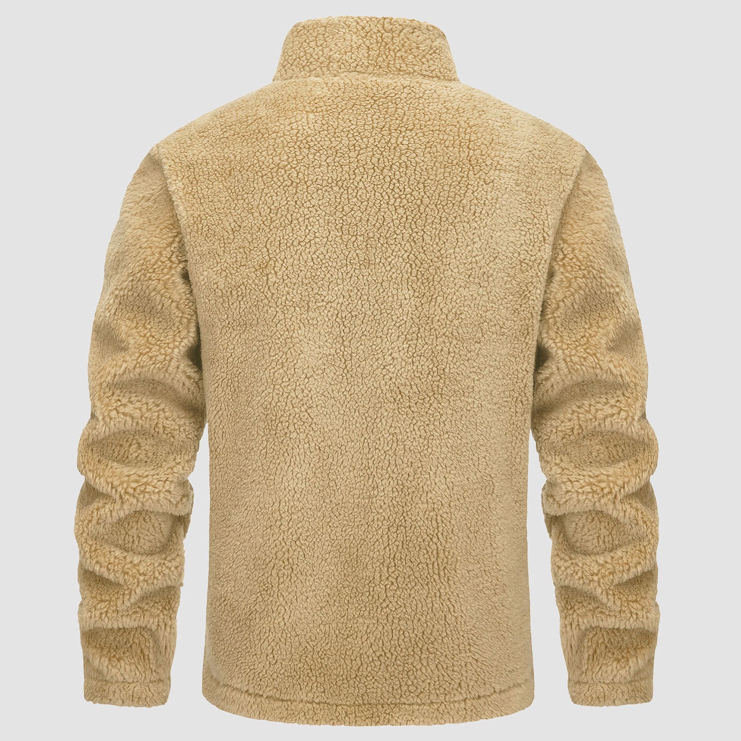 Men's Fluffy Sherpa Fleece Jacket Full Zip Casual Winter Outwear - MAGCOMSEN