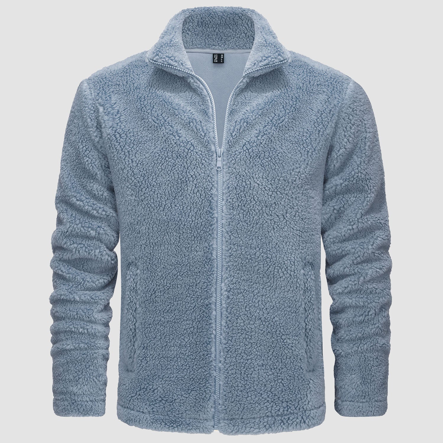 Men's Fluffy Sherpa Fleece Jacket Full Zip Casual Winter Outwear - MAGCOMSEN