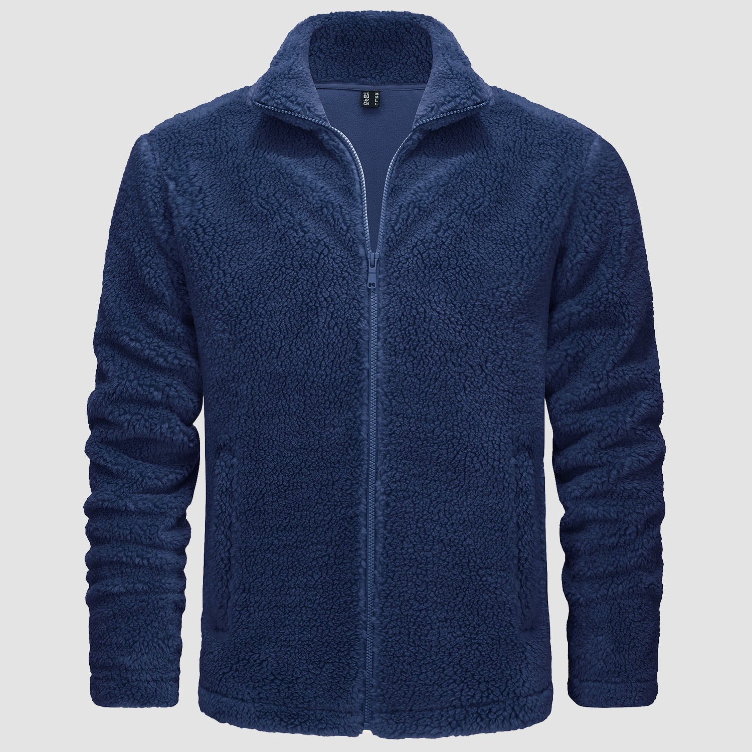Men's Fluffy Sherpa Fleece Jacket Full Zip Casual Winter Outwear - MAGCOMSEN