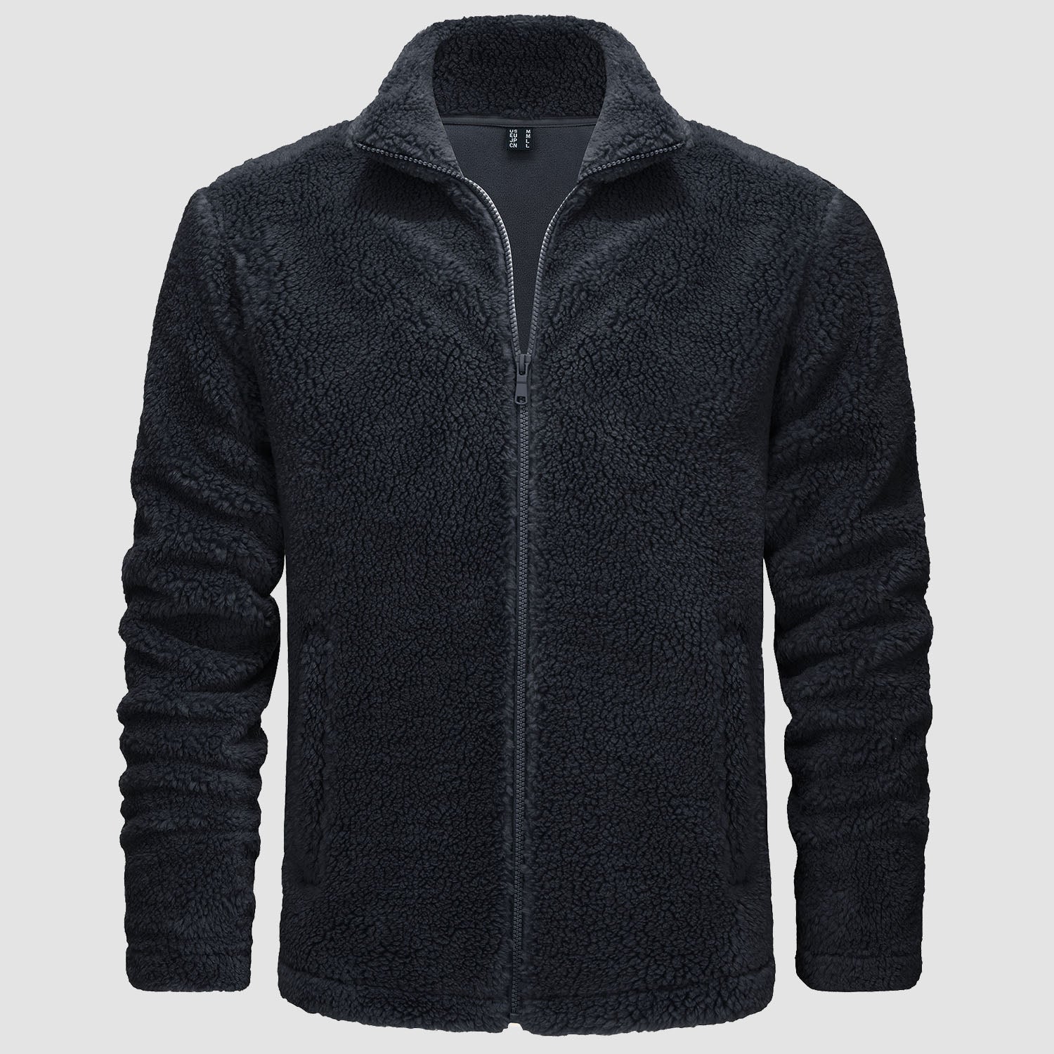 Men's Fluffy Sherpa Fleece Jacket Full Zip Casual Winter Outwear - MAGCOMSEN