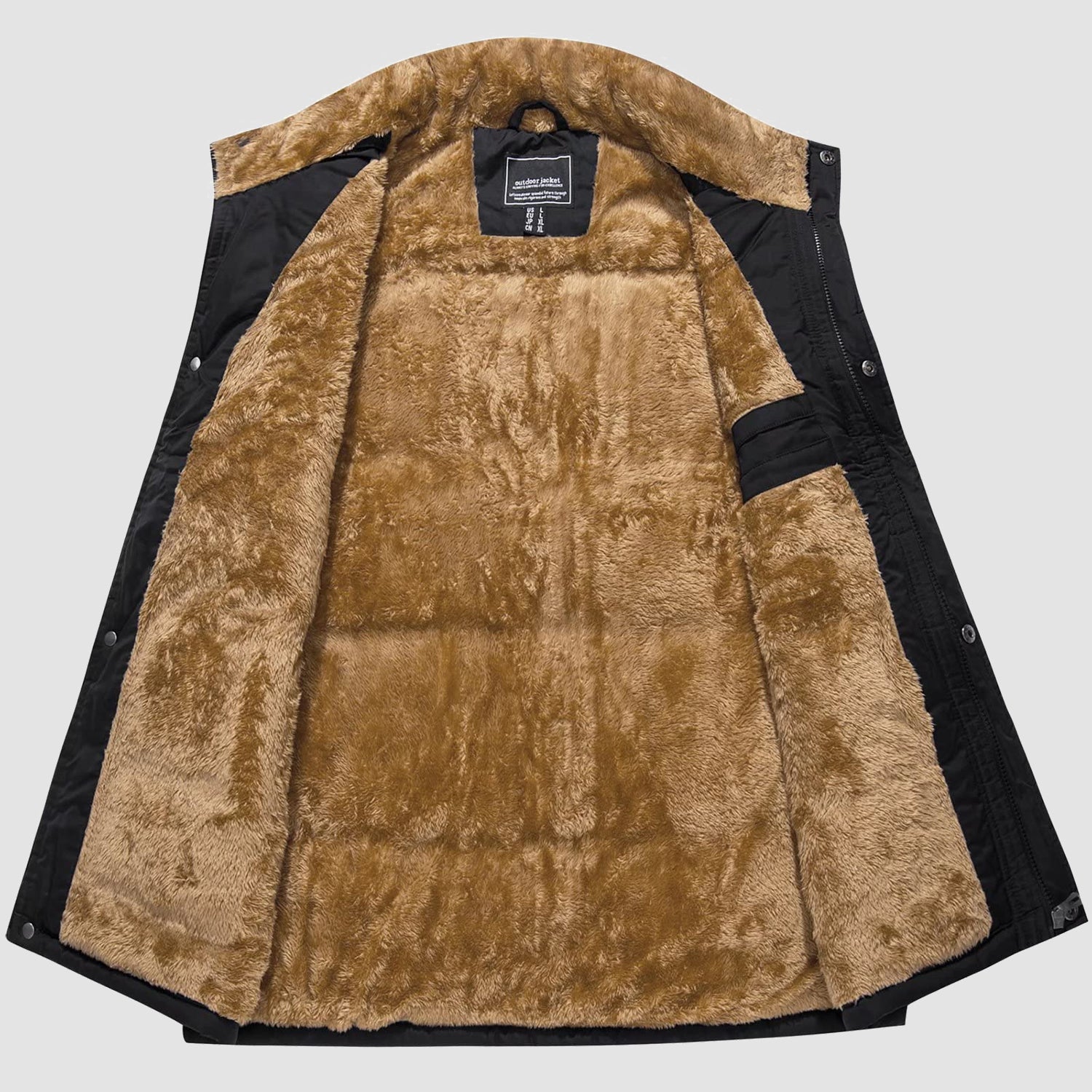 Men's Outerwear Vests Full-Zip Sleeveless Jacket Winter Warm Fleece Lined Vests Stand Collar