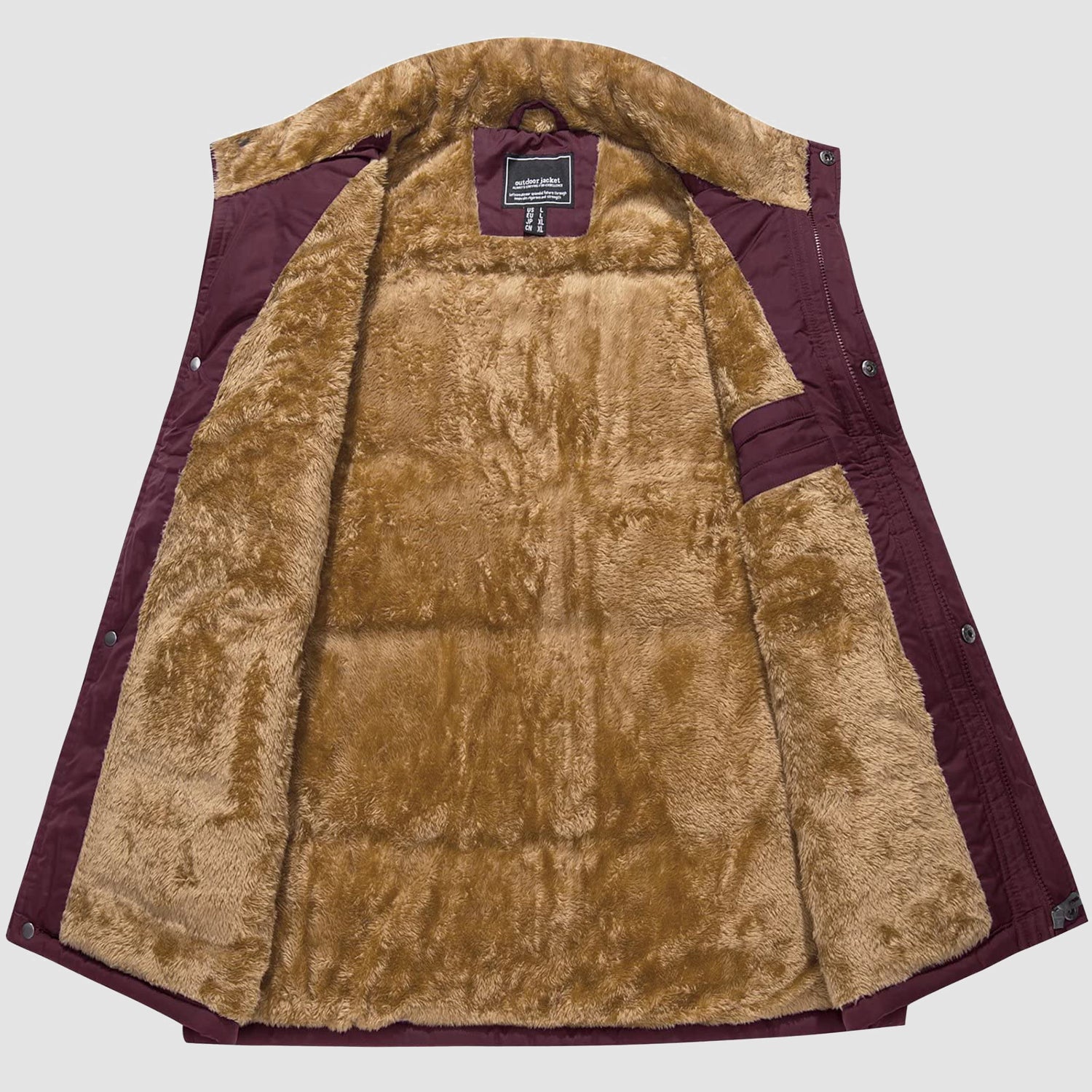 Men's Outerwear Vests Full-Zip Sleeveless Jacket Winter Warm Fleece Lined Vests Stand Collar