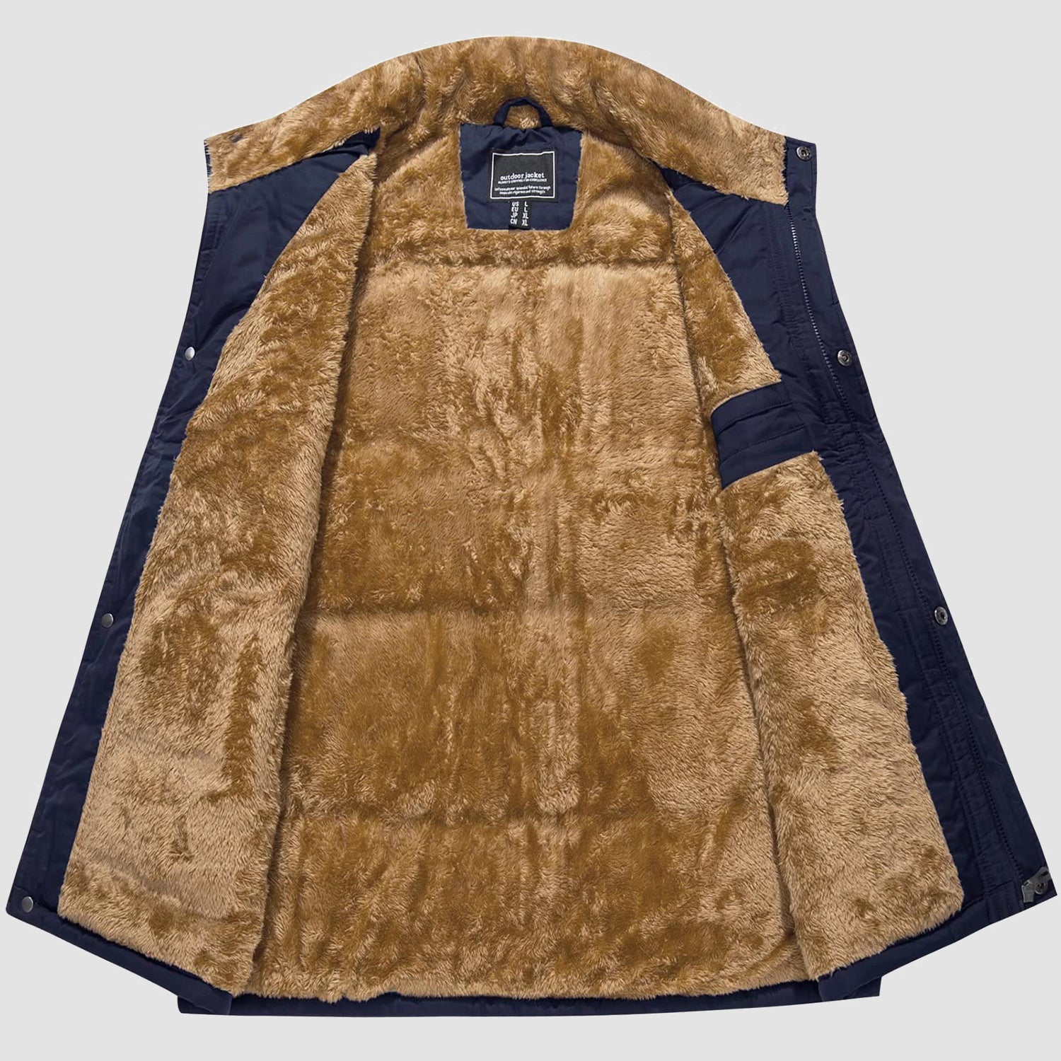 Men's Outerwear Vests Full-Zip Sleeveless Jacket Winter Warm Fleece Lined Vests Stand Collar