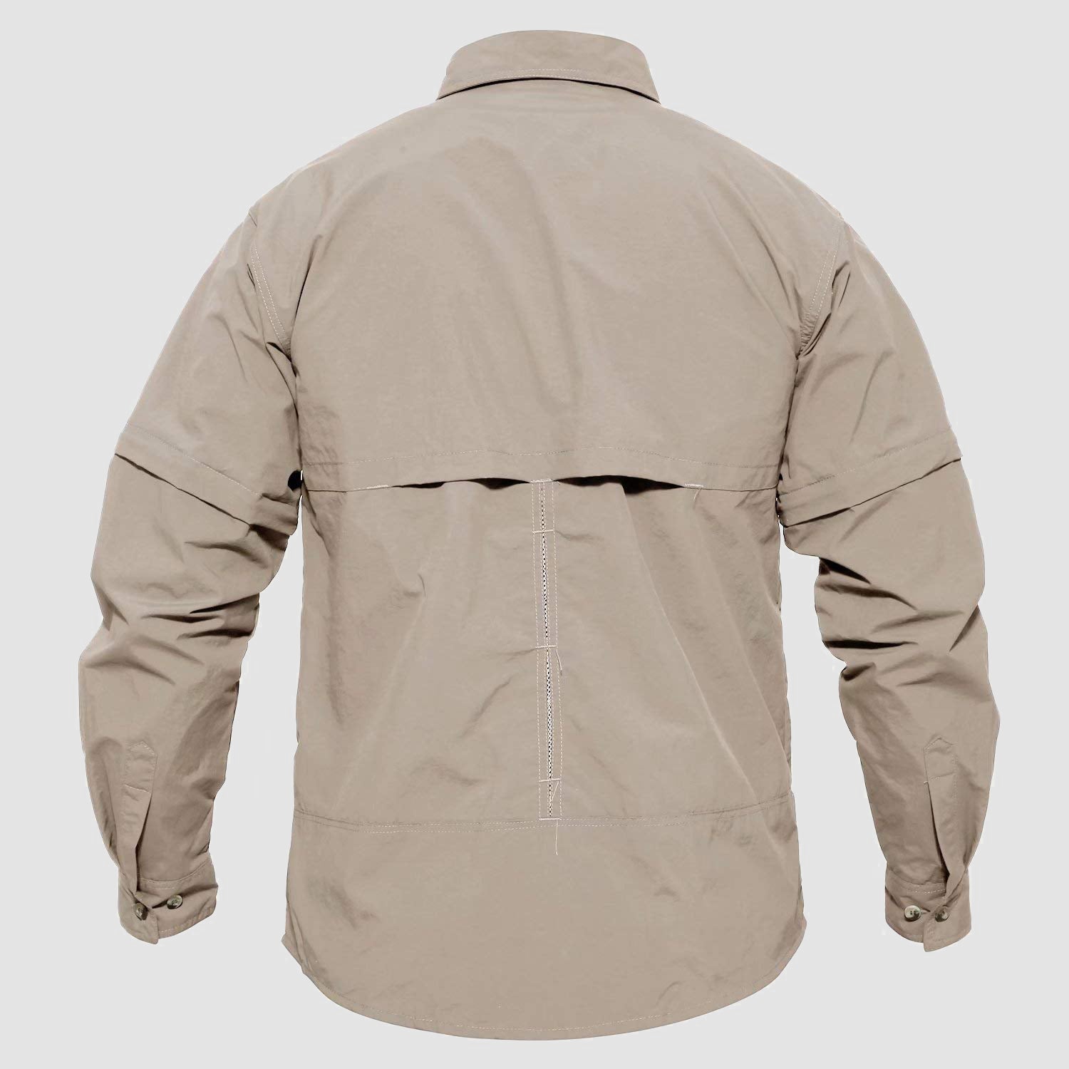 Mens Fishing Hiking Shirts with Detachable Sleeves Long/Short Sleeve Quick Dry