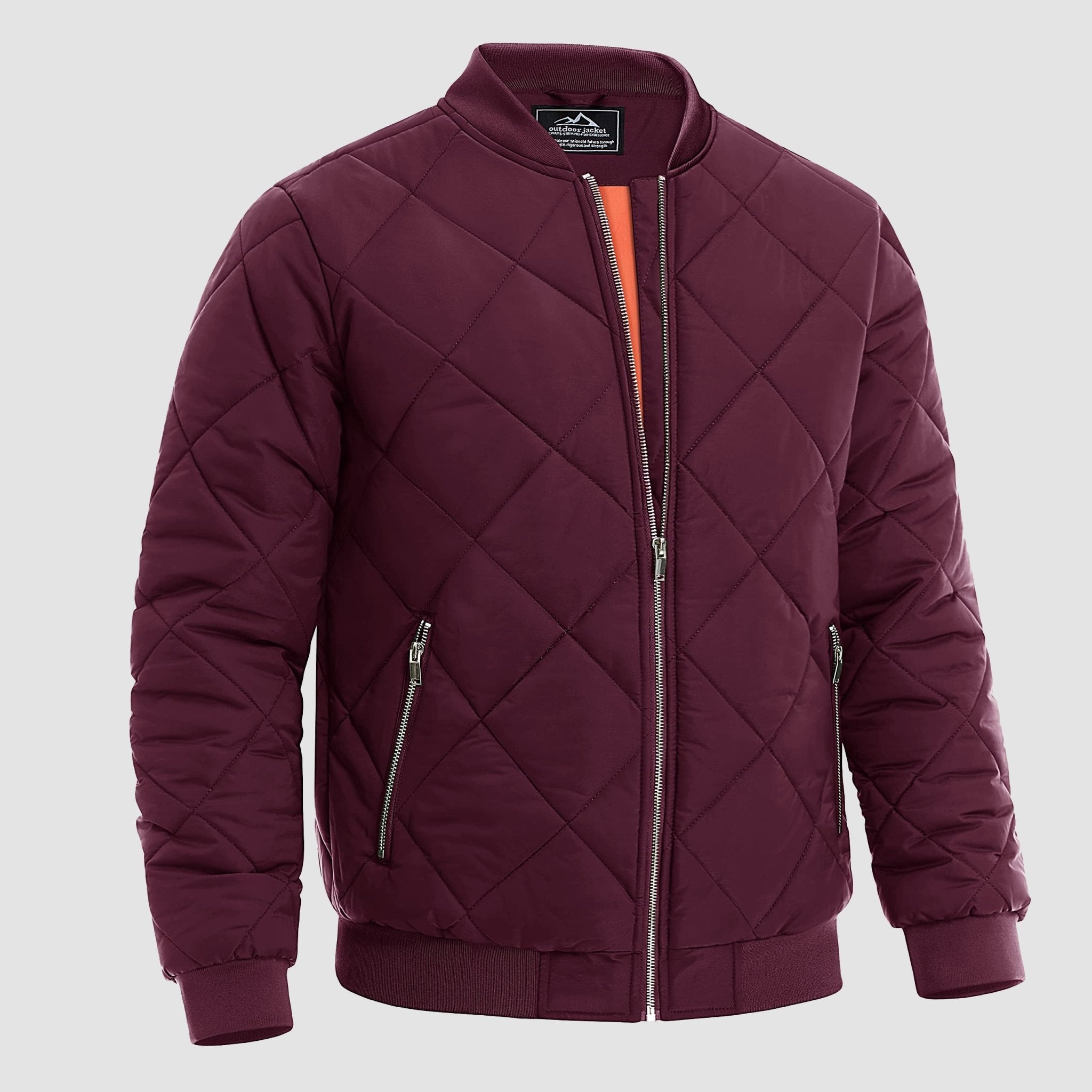 Men's Winter Bomber Jacket Outerwear with Zipper Pockets Thicken Warm Windbreaker Coats - MAGCOMSEN