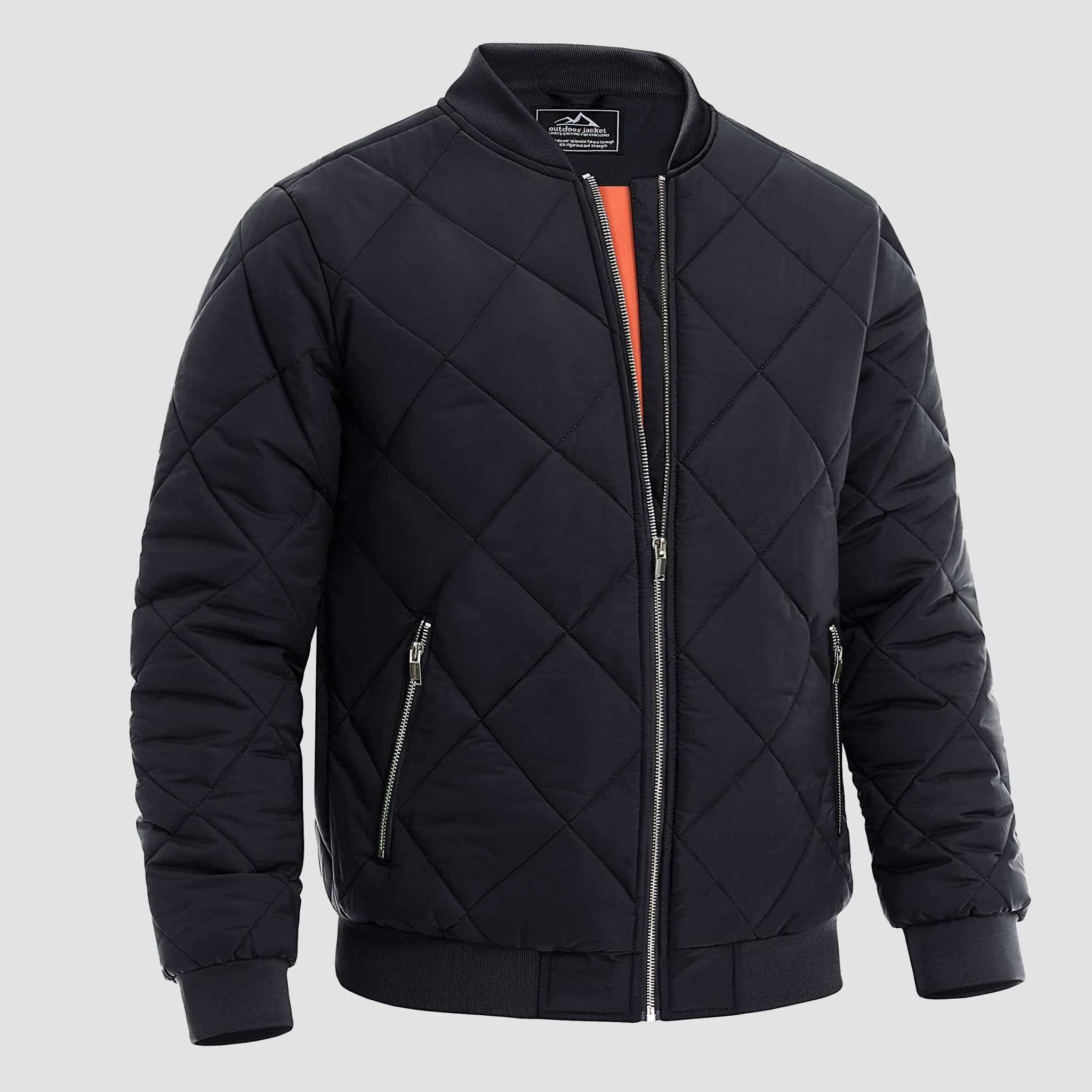 Men's Winter Bomber Jacket Outerwear with Zipper Pockets Thicken Warm Windbreaker Coats - MAGCOMSEN