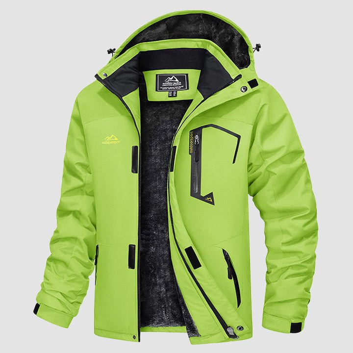 Men's Water-Repellent Winter Ski Jacket with Fleece Lining - MAGCOMSEN #Color_Bright Green