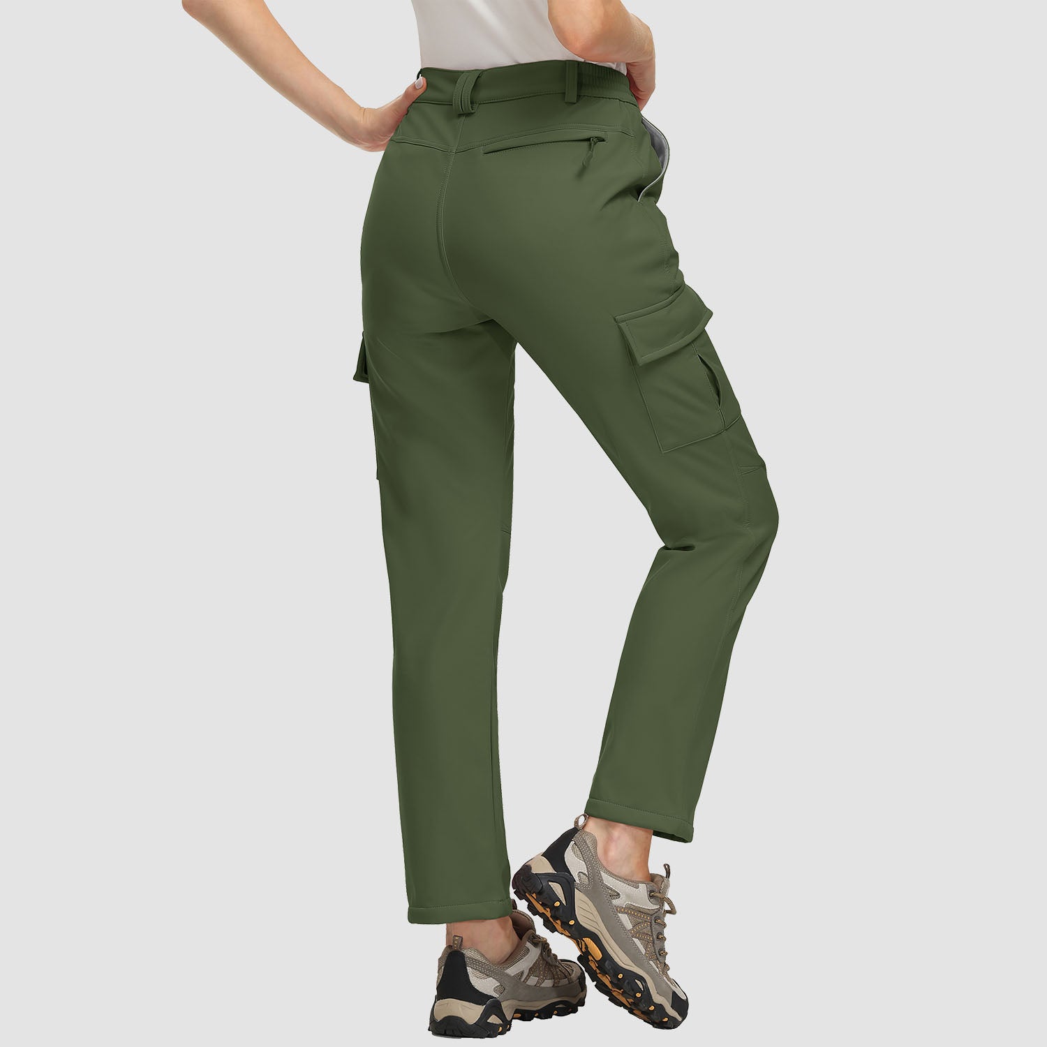 Women's Fleece Lined Softshell Pants Water-resistant Hiking Pants - MAGCOMSEN