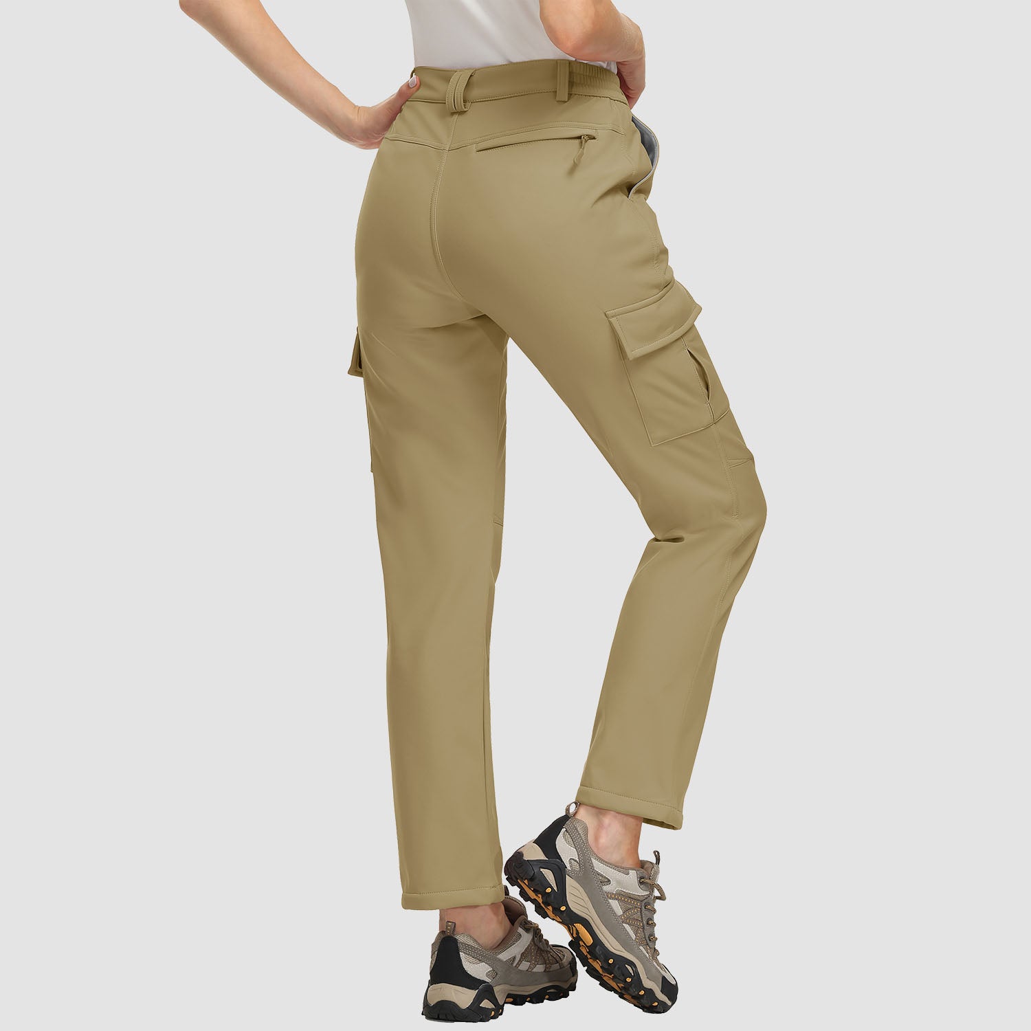 Women's Fleece Lined Softshell Pants Water-resistant Hiking Pants - MAGCOMSEN