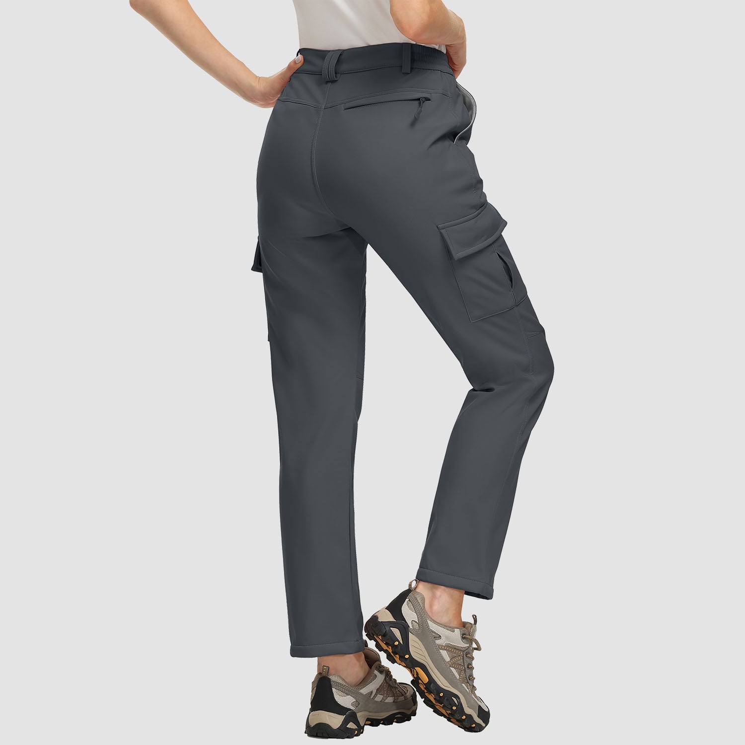 Women's Fleece Lined Softshell Pants Water-resistant Hiking Pants - MAGCOMSEN