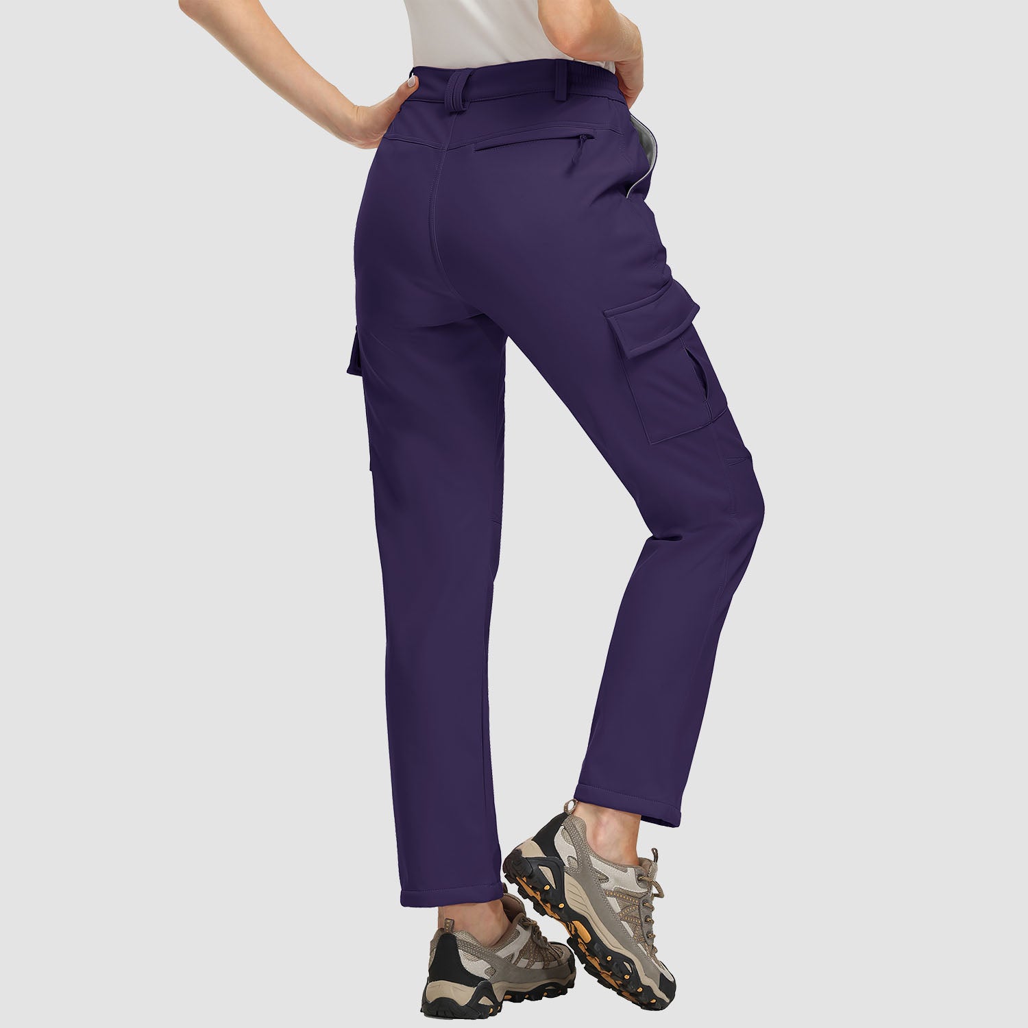 Women's Fleece Lined Softshell Pants Water-resistant Hiking Pants - MAGCOMSEN