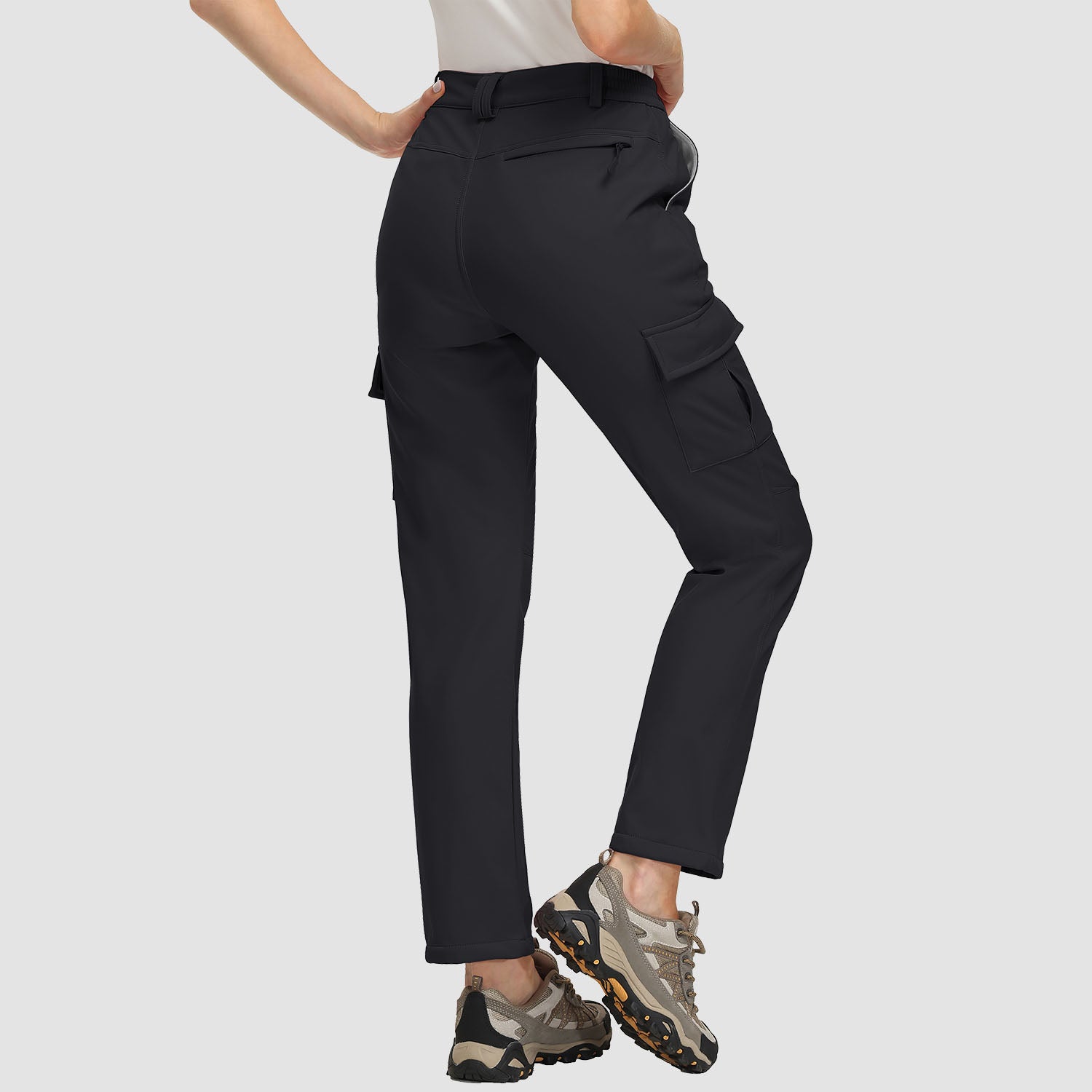 Women's Fleece Lined Softshell Pants Water-resistant Hiking Pants - MAGCOMSEN