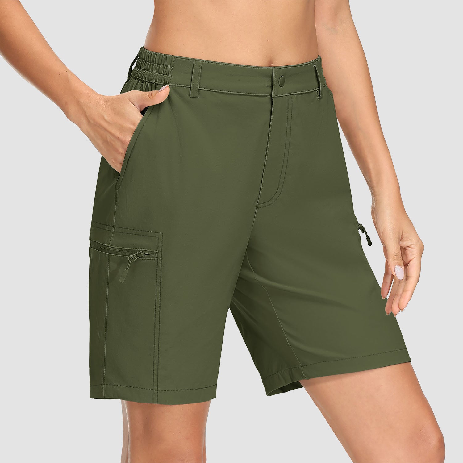 Women's Hiking Shorts with 5 Pockets Water-Resistant Ripstop Cargo Shorts Quick Dry - MAGCOMSEN