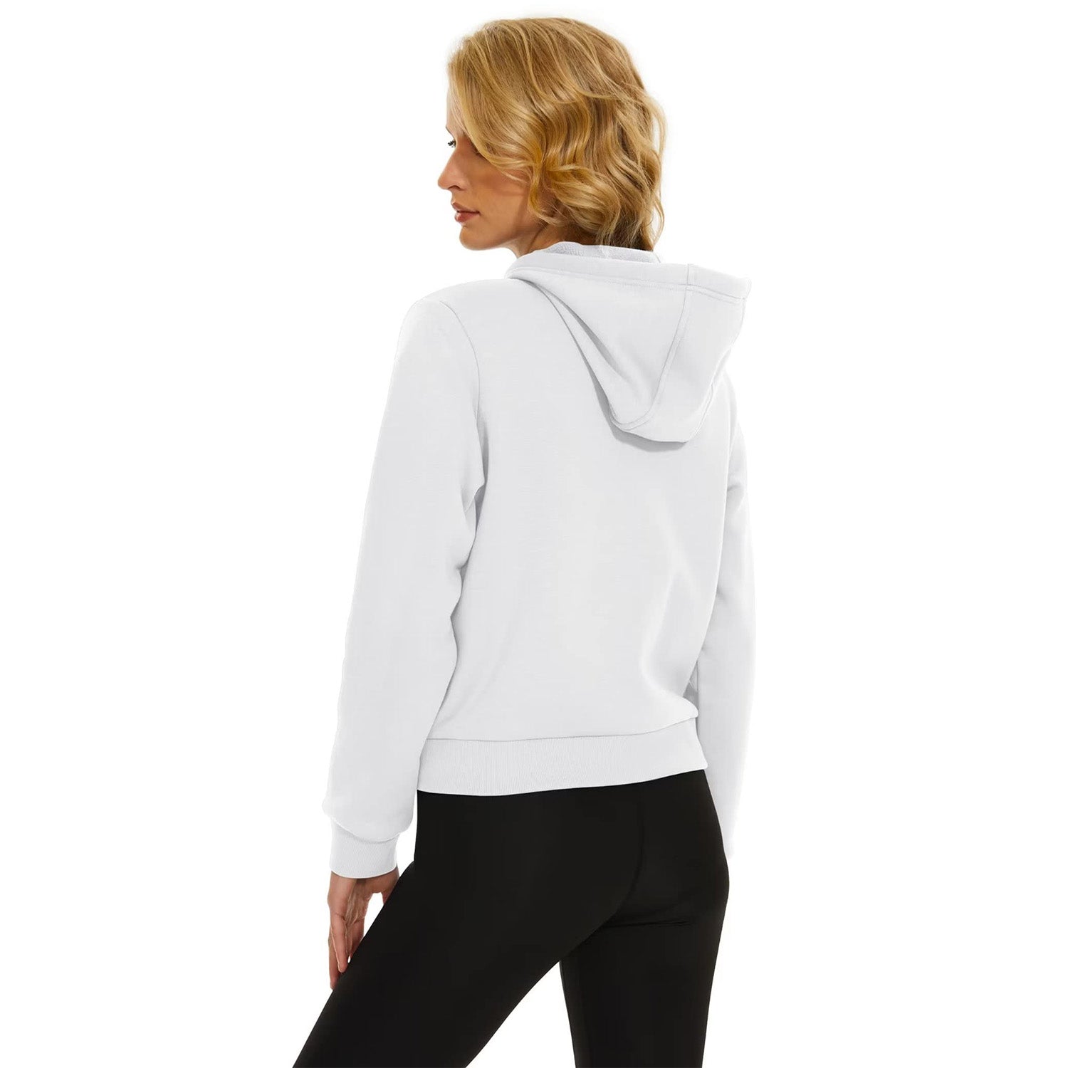 Women's Hoodie Jacket Fleece Lined Crop Tops Full Zip Hoodie For Winter - MAGCOMSEN