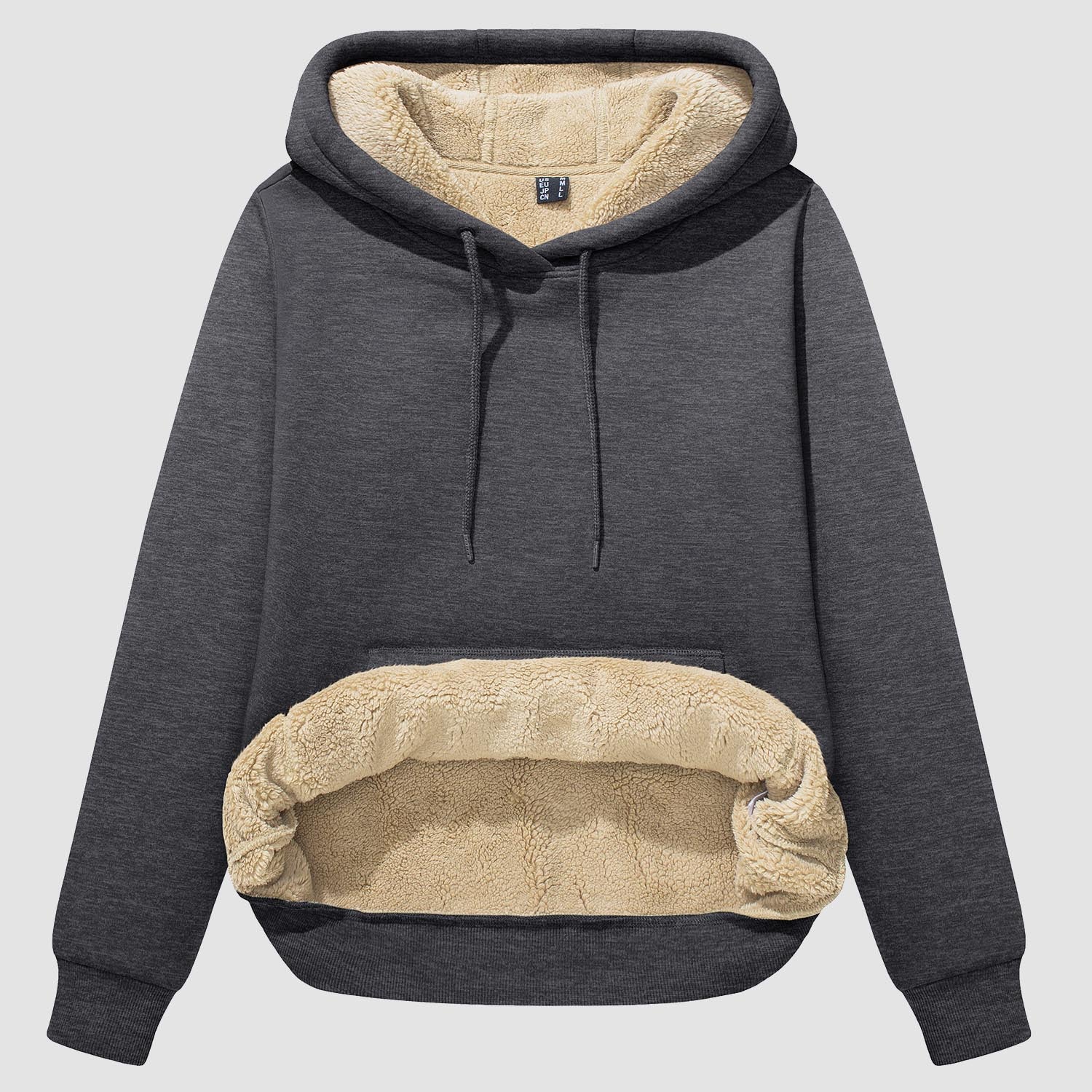Women's Sherpa Hoodies Fleece Lined Sweatshirtst Pullover With Kanga Pocket - MAGCOMSEN
