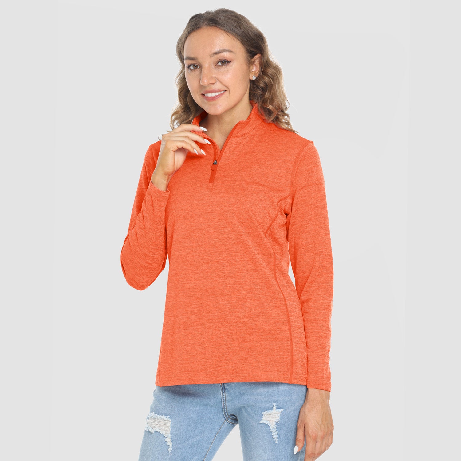 Women's Shirts Long Sleeve 1/4 Zip UPF50+ UV Sun Protection Shirts Quick Dry