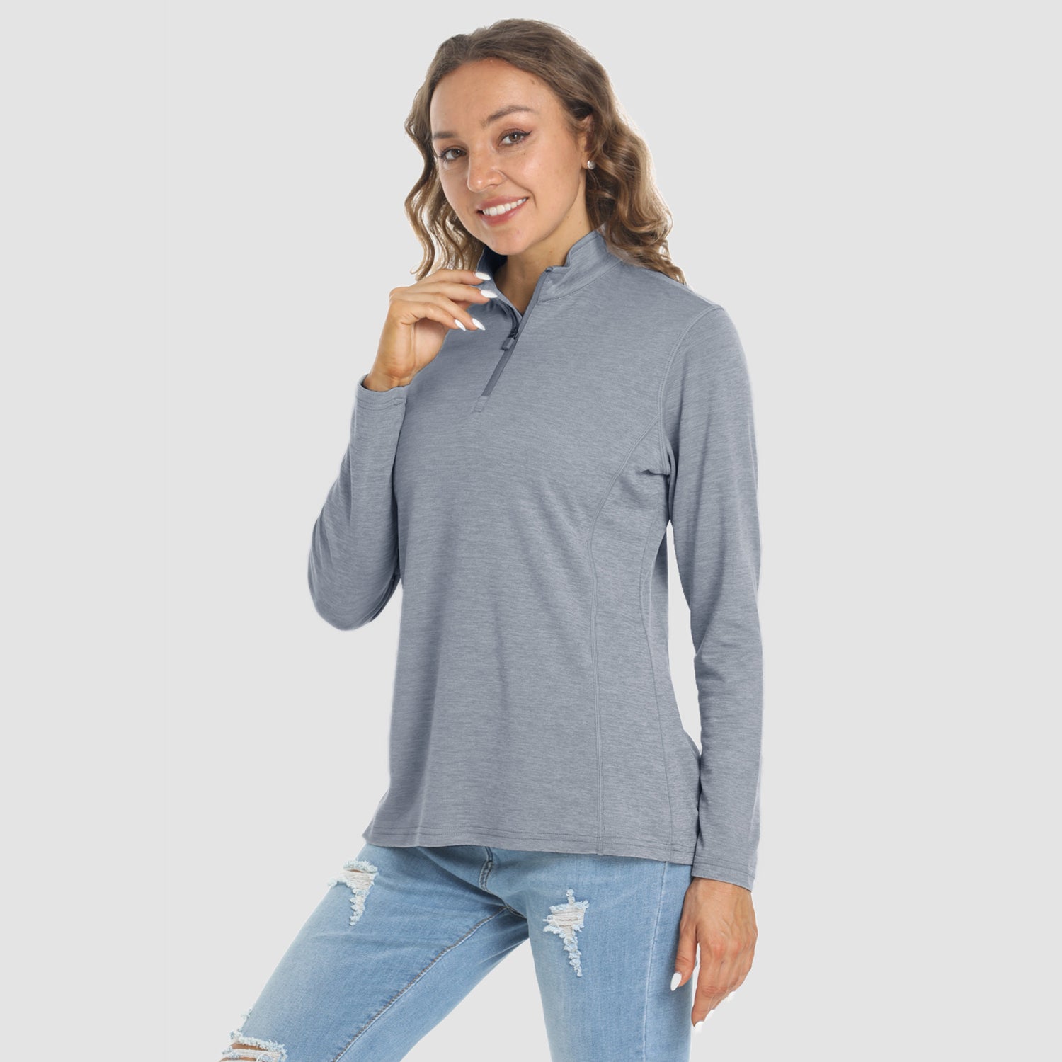 Women's Shirts Long Sleeve 1/4 Zip UPF50+ UV Sun Protection Shirts Quick Dry