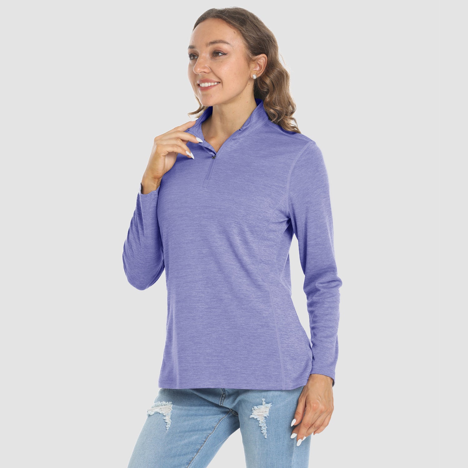Women's Shirts Long Sleeve 1/4 Zip UPF50+ UV Sun Protection Shirts Quick Dry