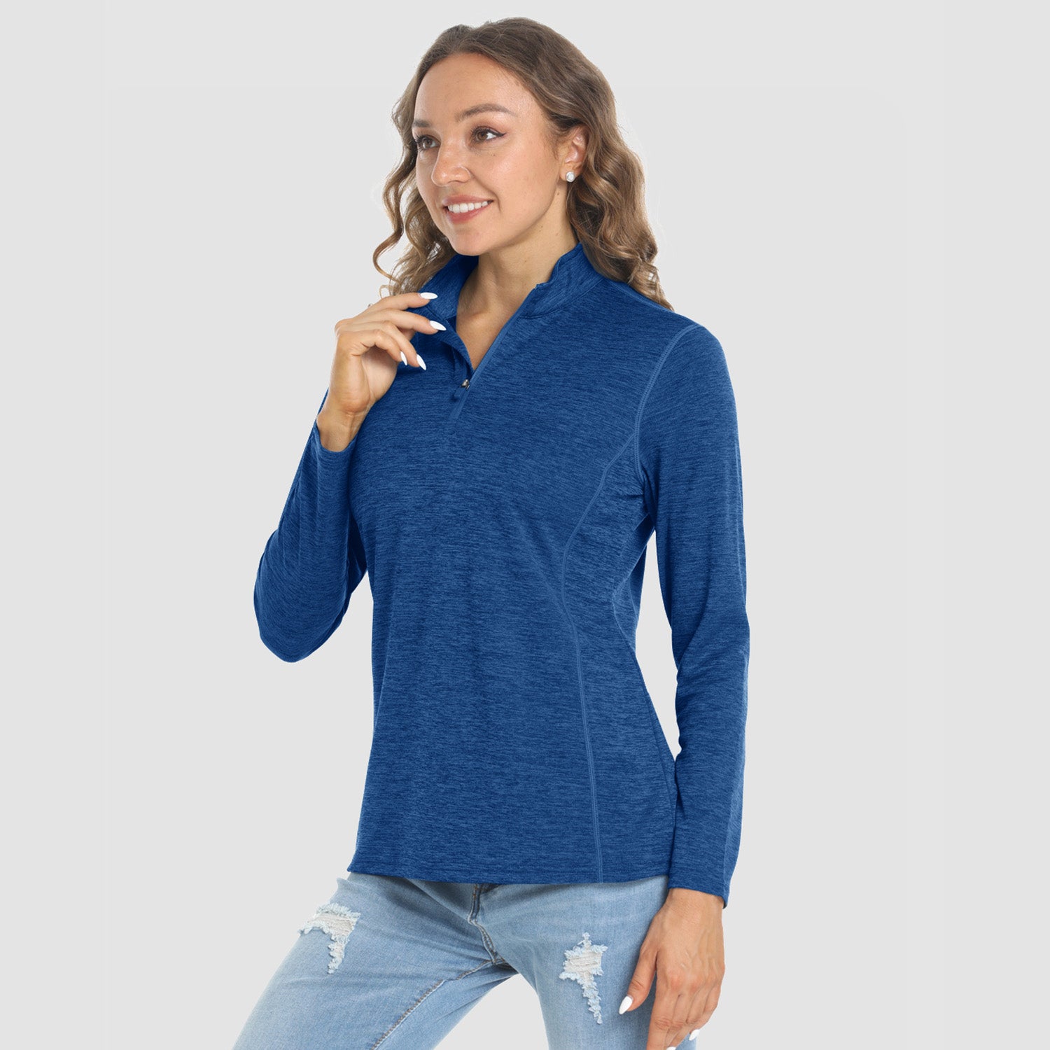 Women's Shirts Long Sleeve 1/4 Zip UPF50+ UV Sun Protection Shirts Quick Dry
