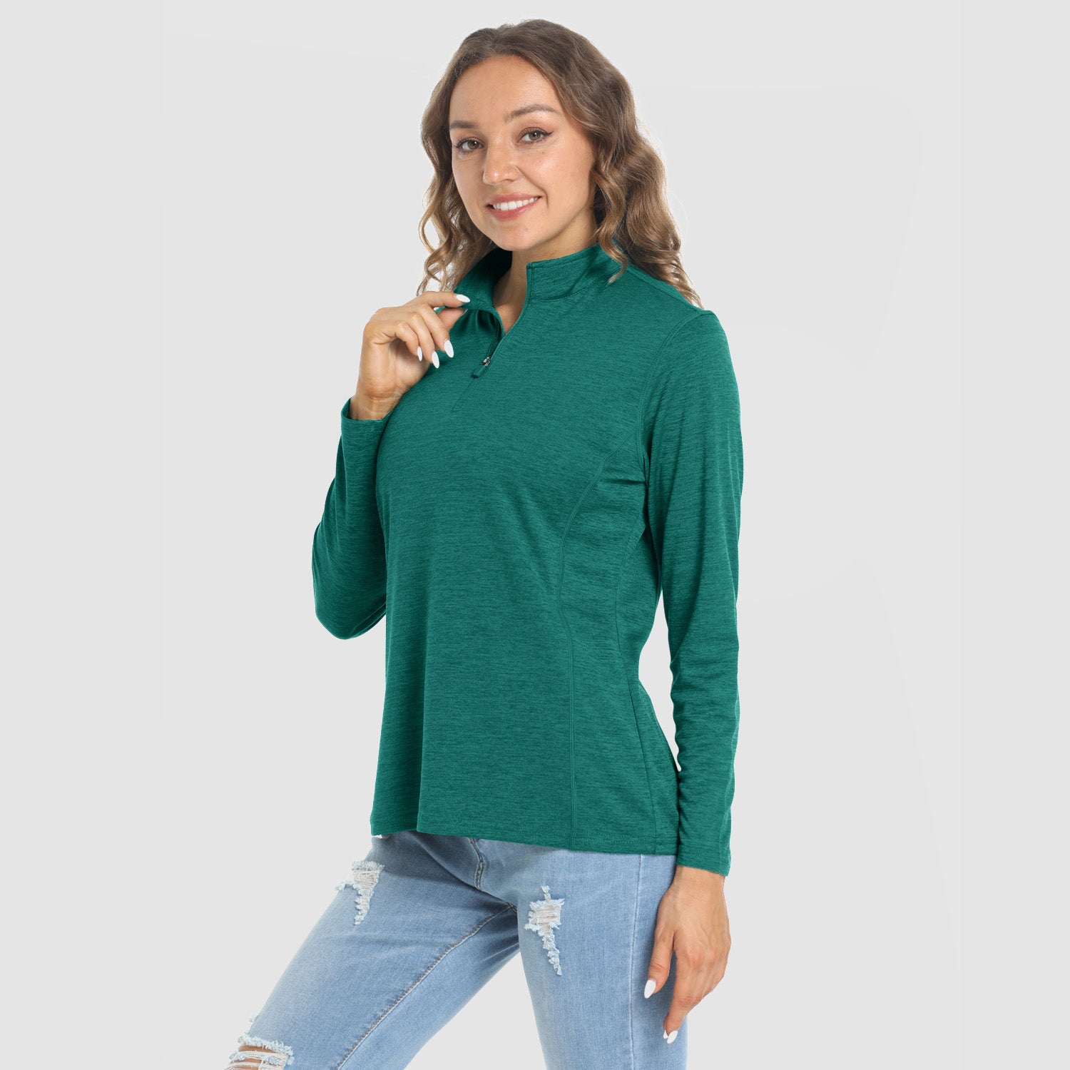 Women's Shirts Long Sleeve 1/4 Zip UPF50+ UV Sun Protection Shirts Quick Dry