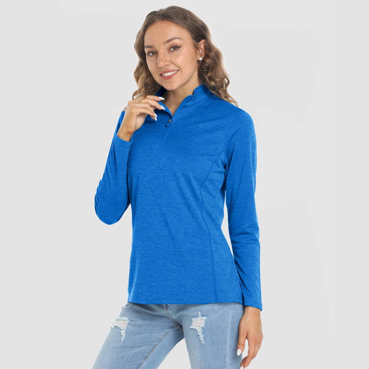 Women's Shirts Long Sleeve 1/4 Zip UPF50+ UV Sun Protection Shirts Quick Dry