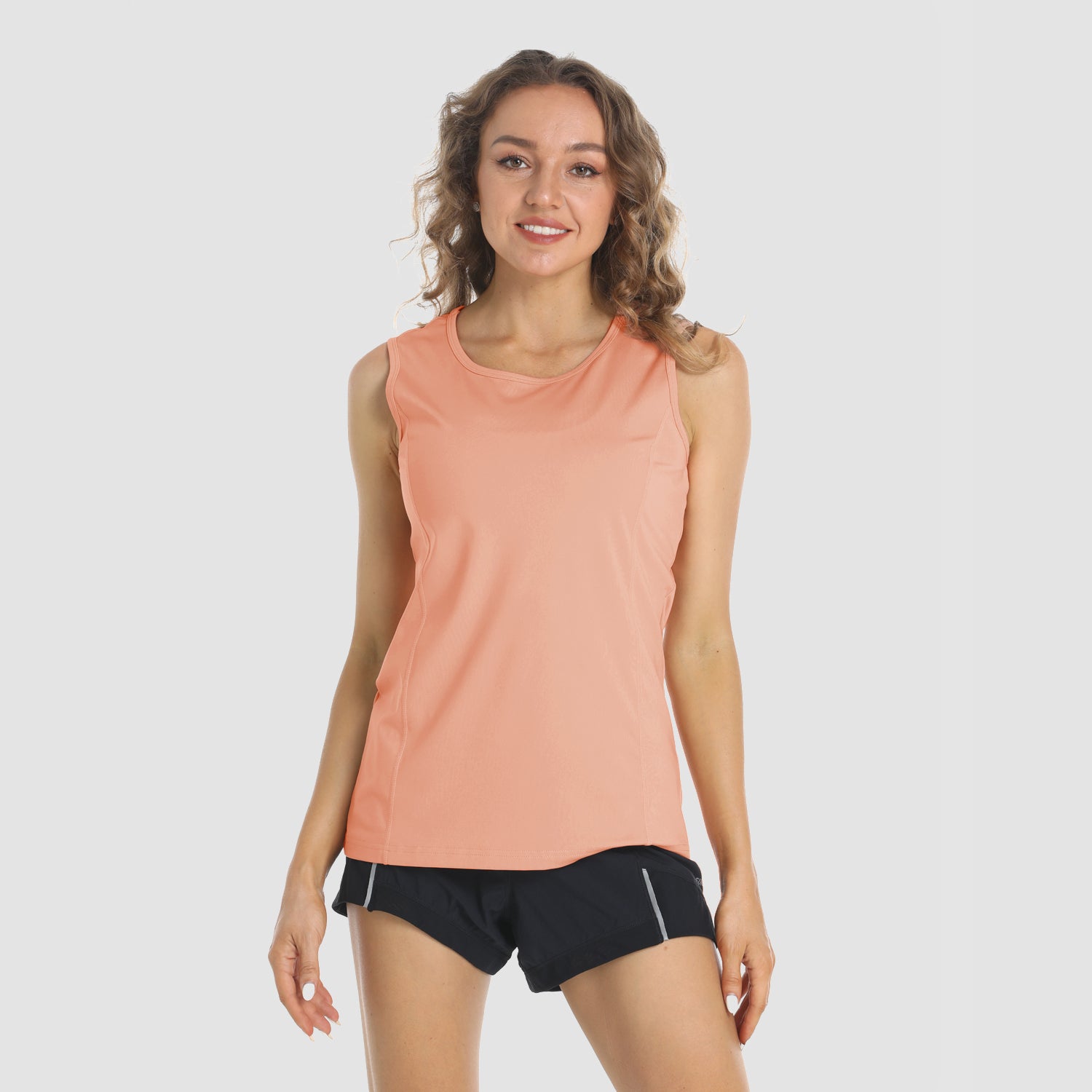 Women's UPF 80+ Tank Top - Quick Dry Workout & Outdoor Apricot by MAGCOMSEN #Color_Apricot